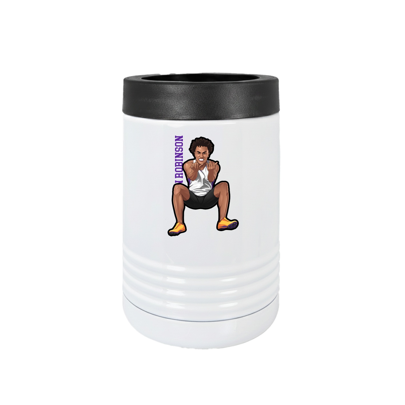 Beverage Holder — Name Vertical in White