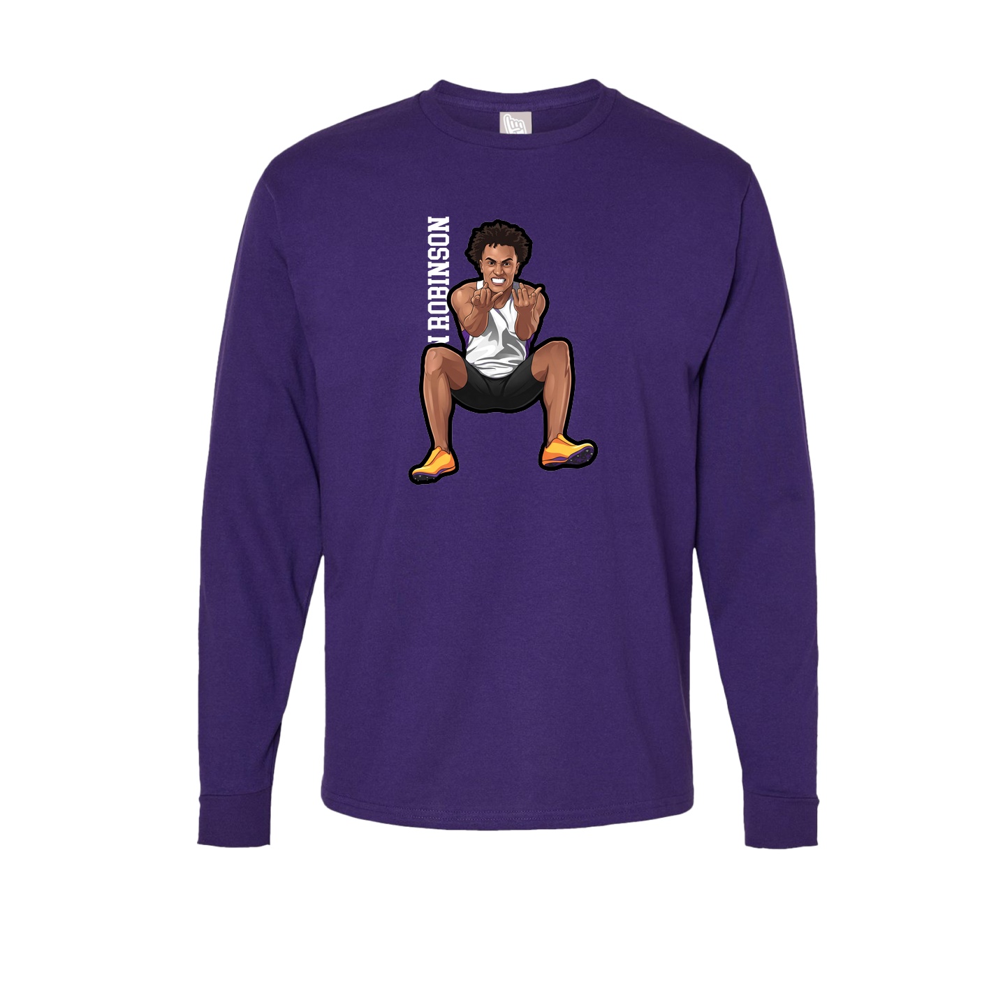 Long Sleeve Tee — Name Vertical in Purple