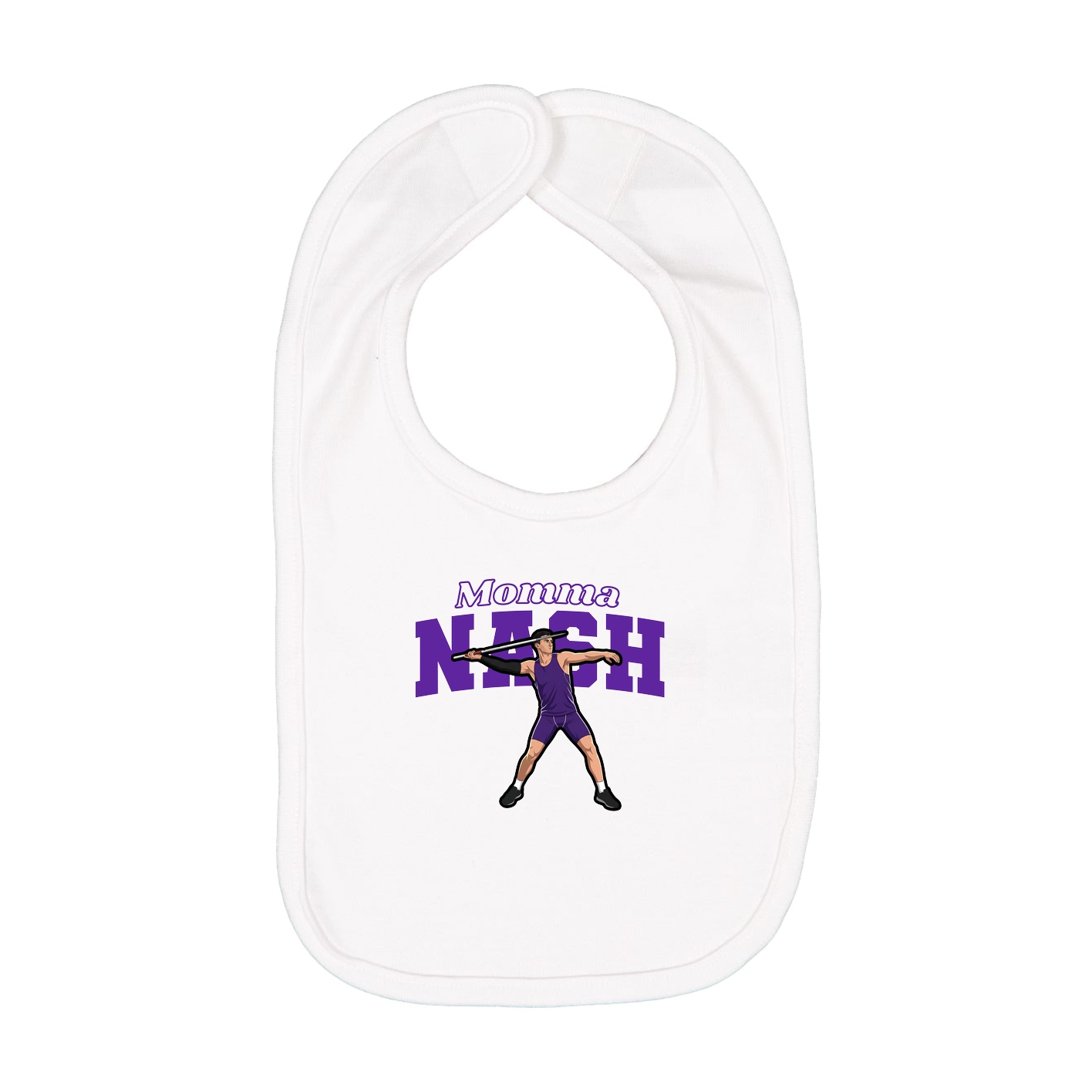 Infant Bib — Mothers Day Block in White