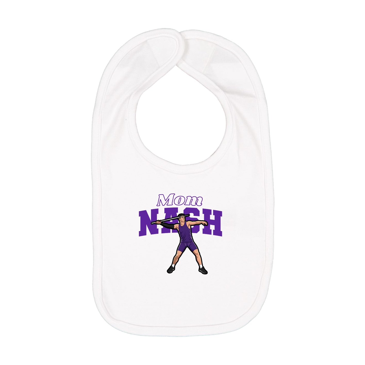 Infant Bib — Mothers Day Block in White