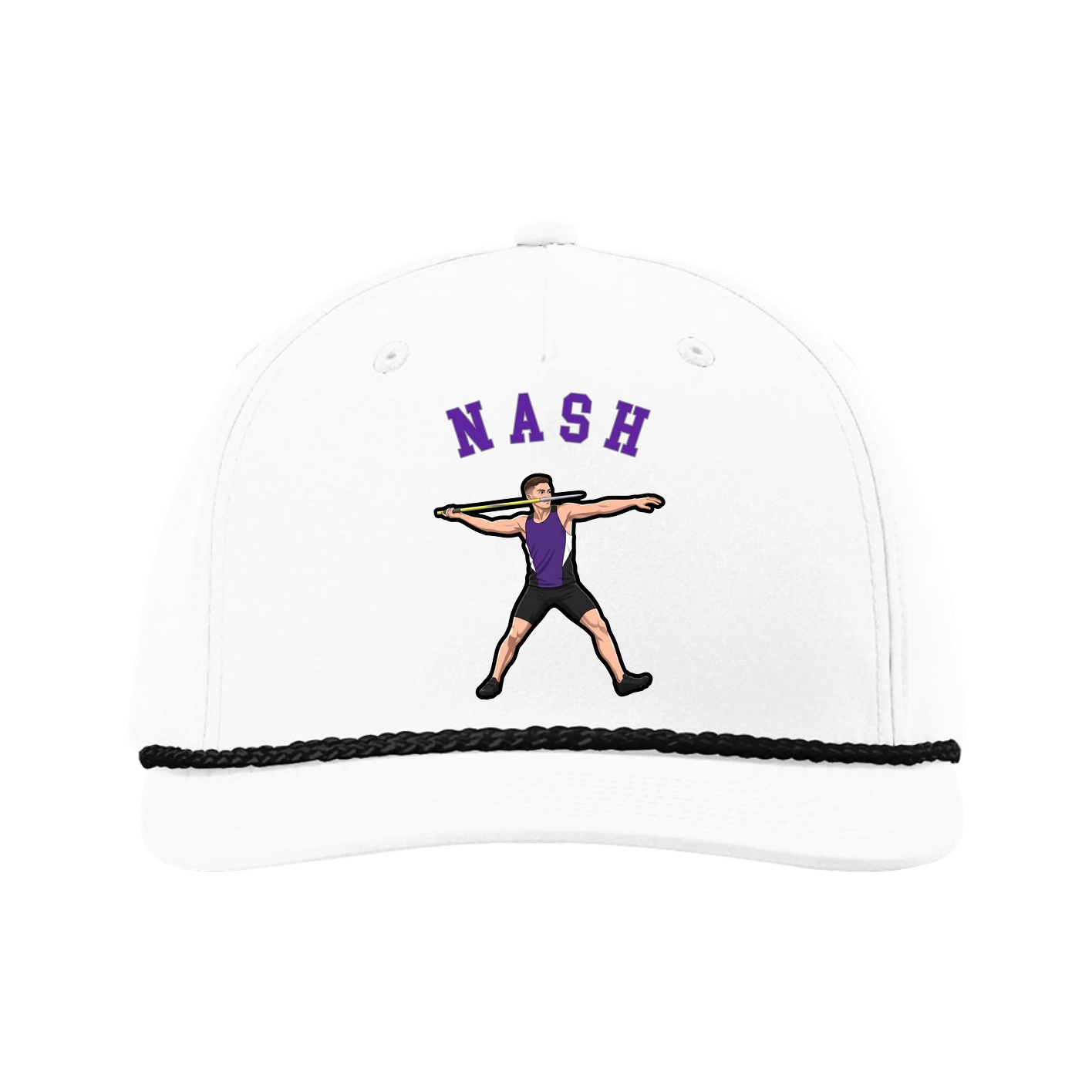 Five-Panel Classic Rope Cap — Shirsey Arch in White