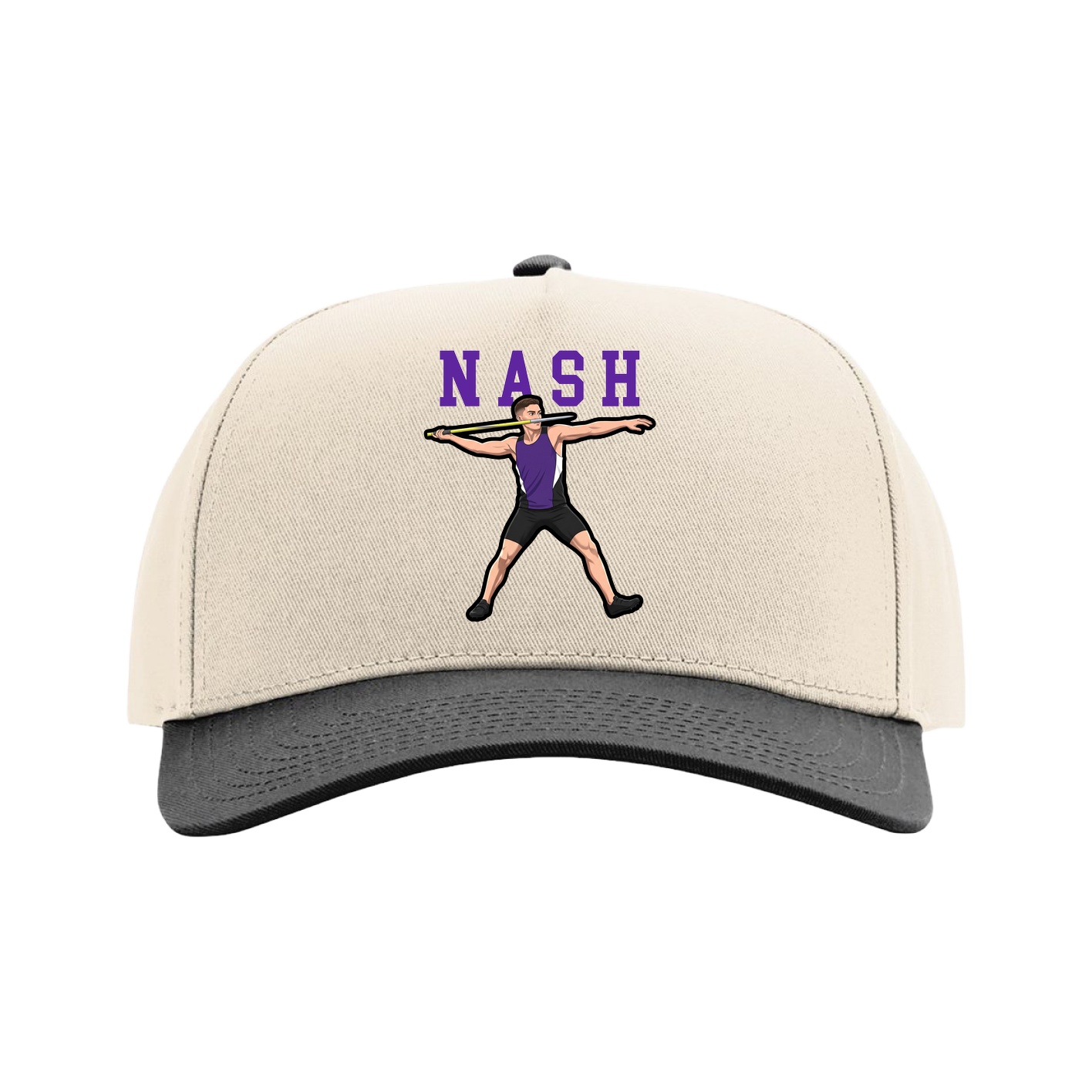 Full Fabric Five-Panel Champ Cap — Shirsey in Cream/Black