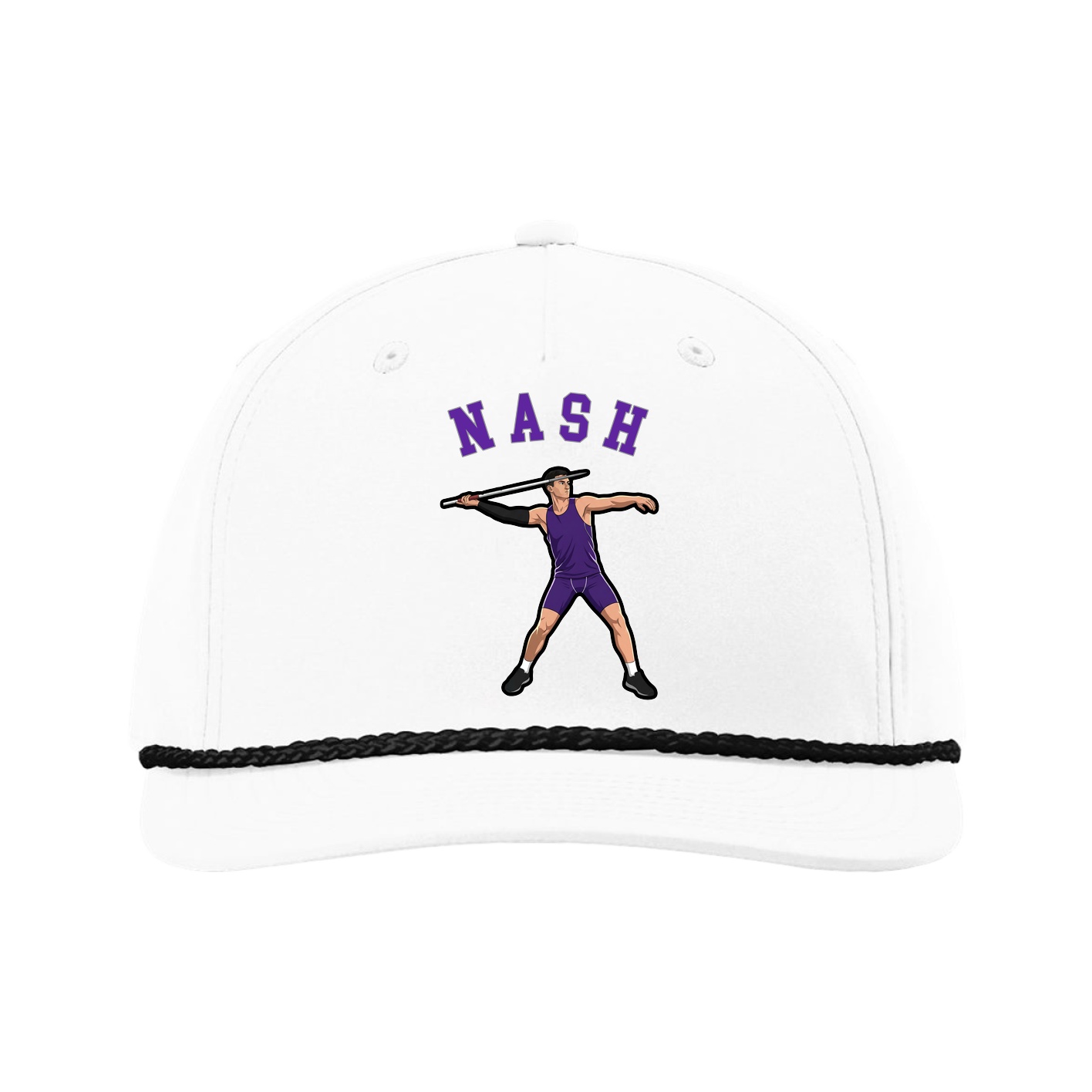Five-Panel Classic Rope Cap — Shirsey Arch in White