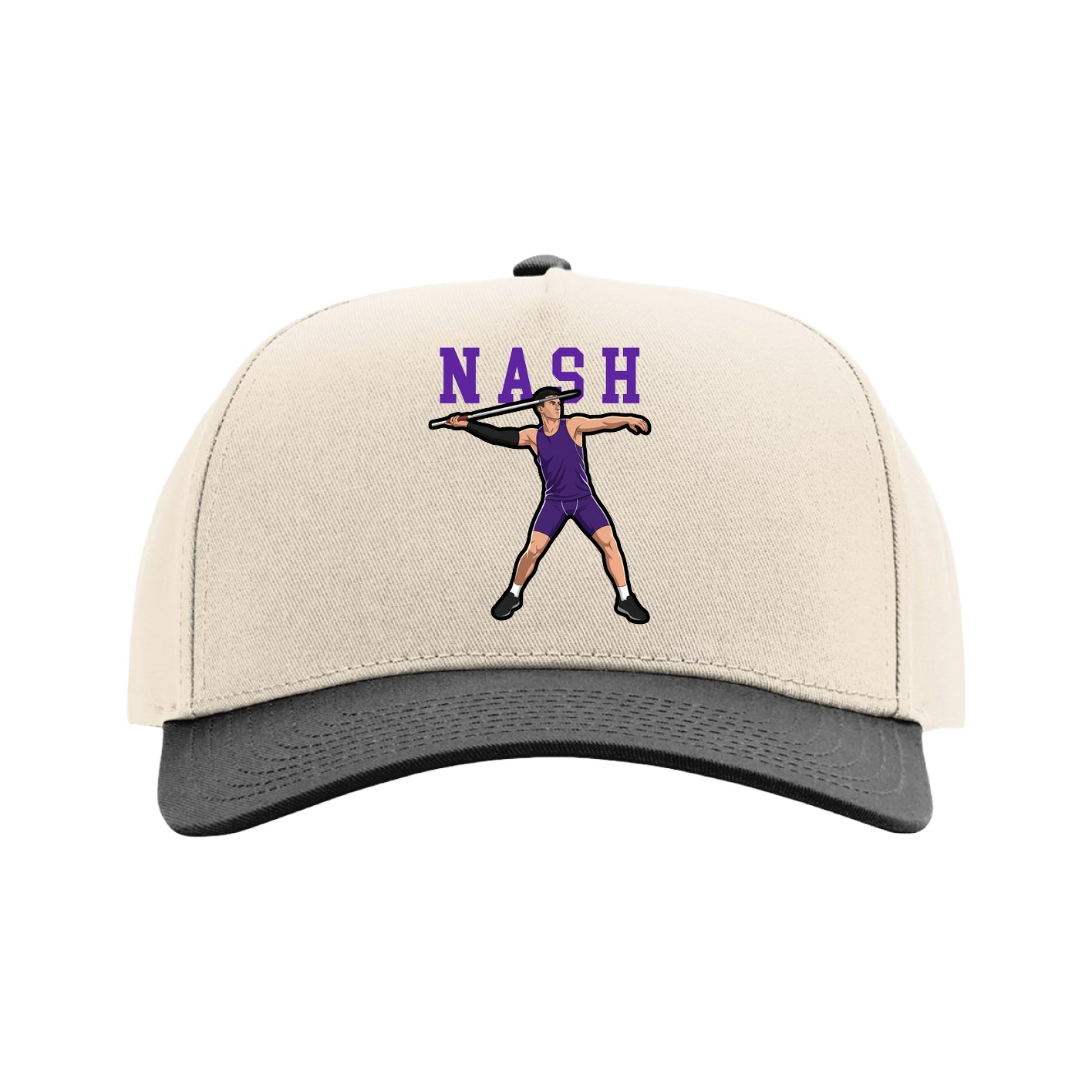 Full Fabric Five-Panel Champ Cap — Shirsey in Cream/Black