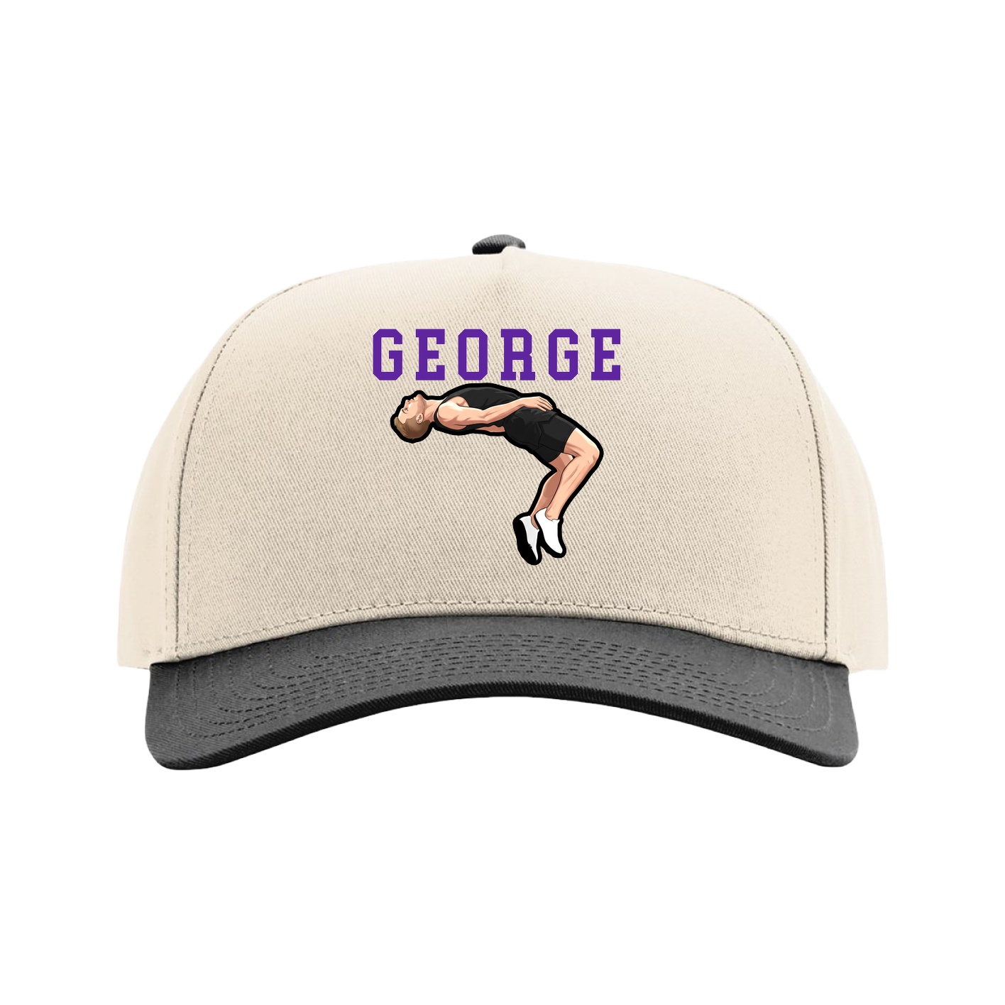 Full Fabric Five-Panel Champ Cap — Shirsey in Cream/Black