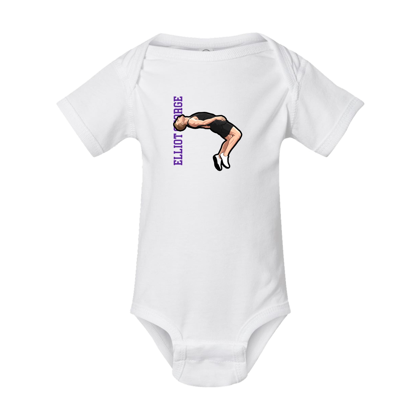 Baby Onesie — Name Vertical in White
