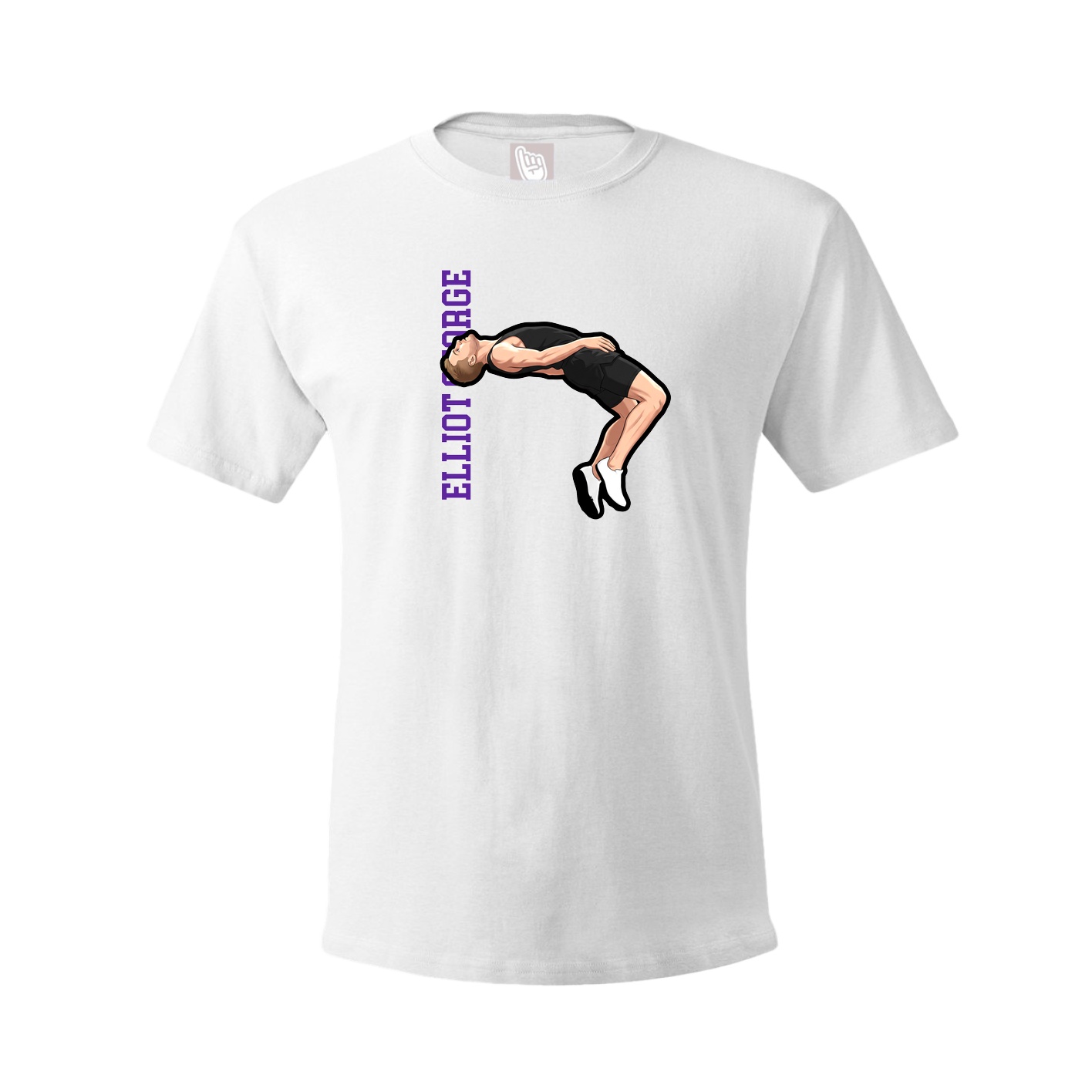 Youth Tee — Name Vertical in White