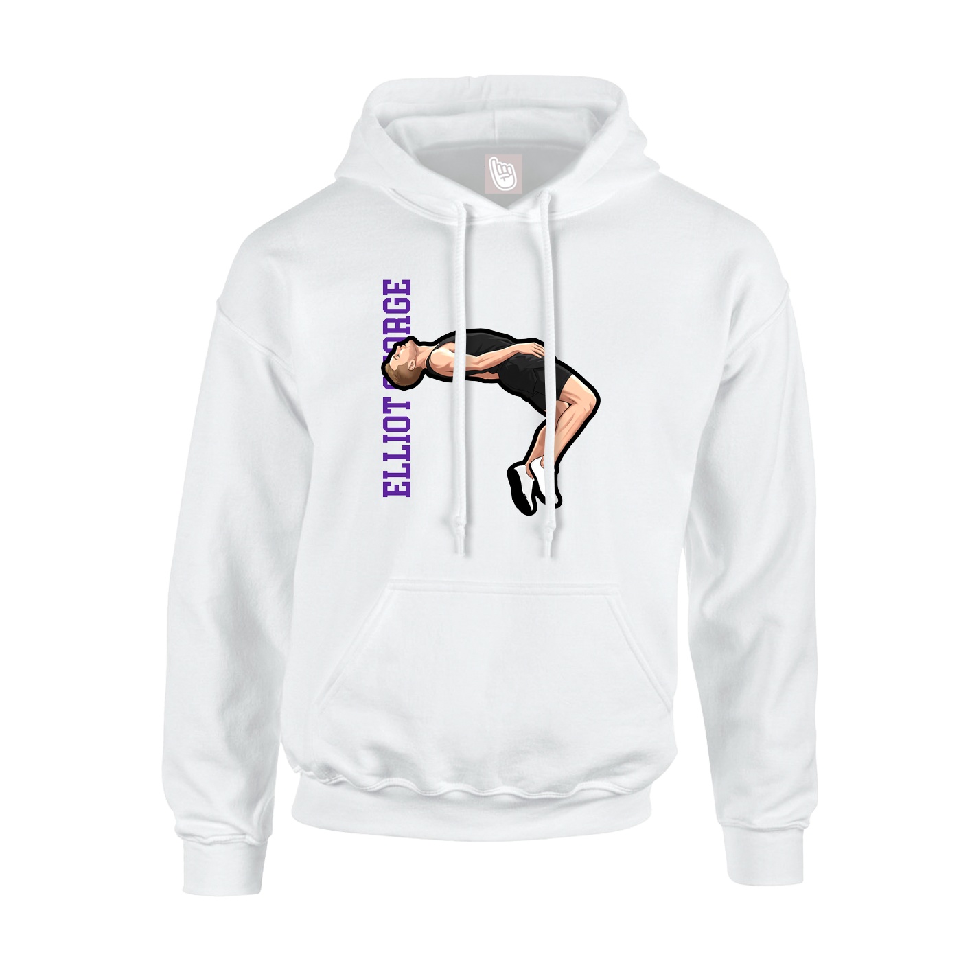 Hoodie — Name Vertical in White