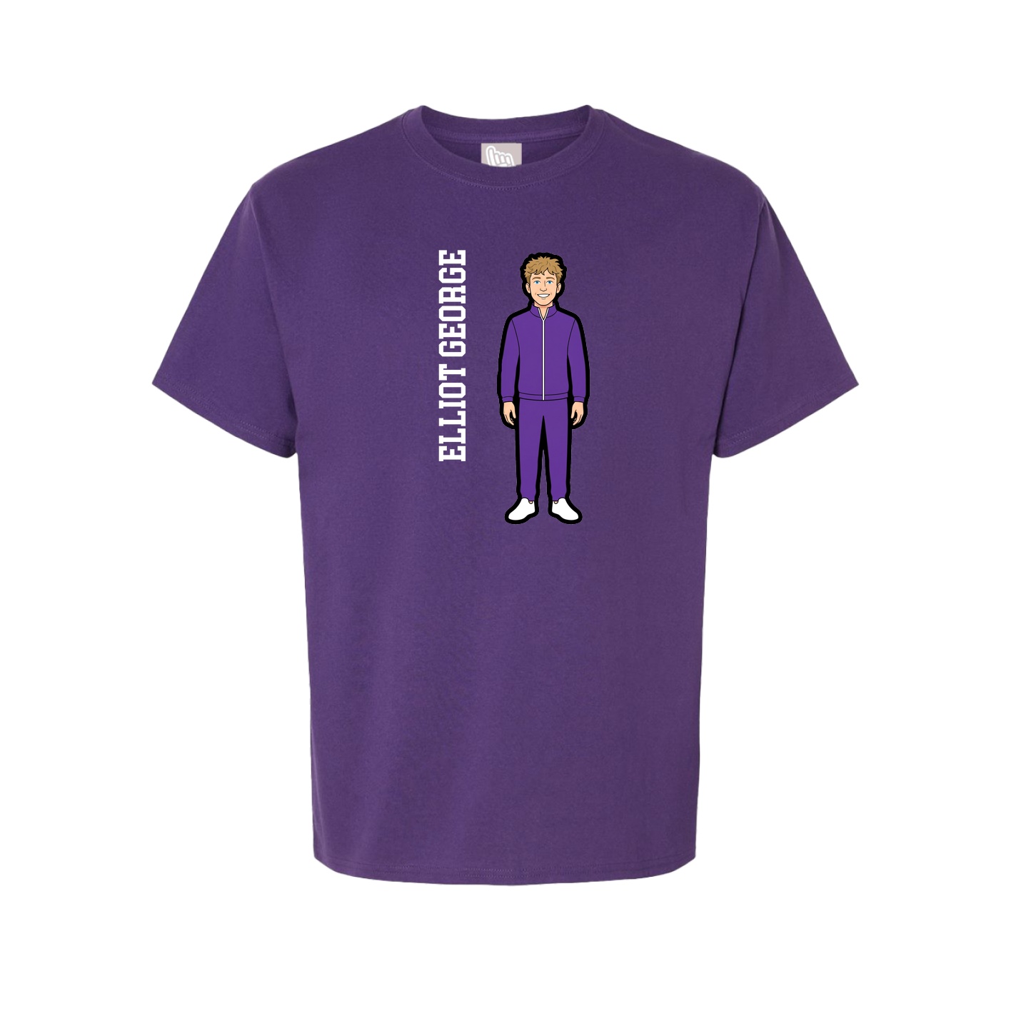 Youth Tee — Name Vertical in Purple