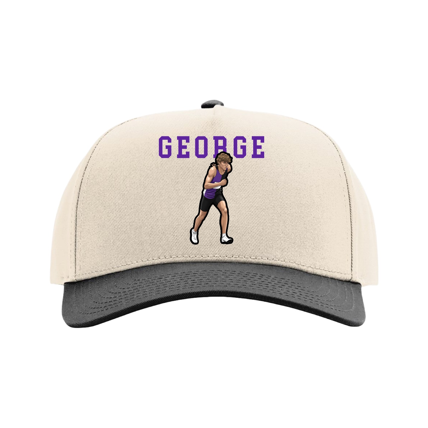Full Fabric Five-Panel Champ Cap — Shirsey in Cream/Black