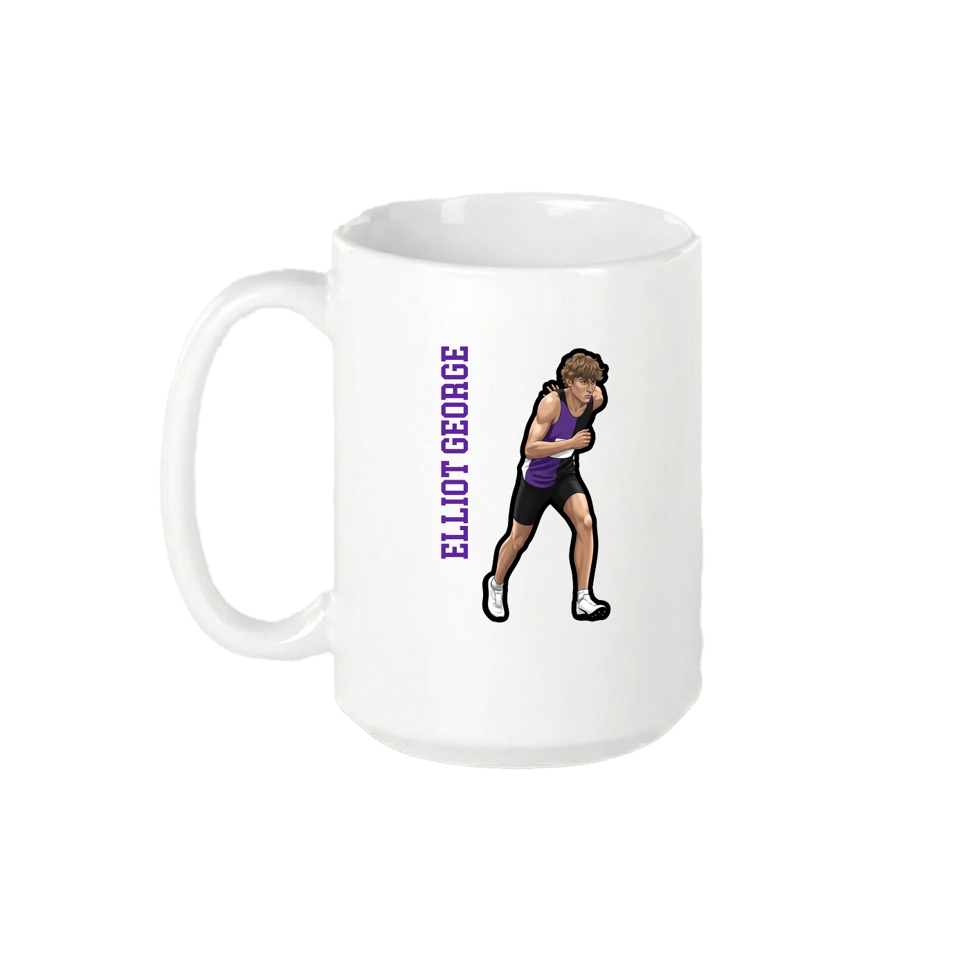 15oz Coffee Mug — Name Vertical in White