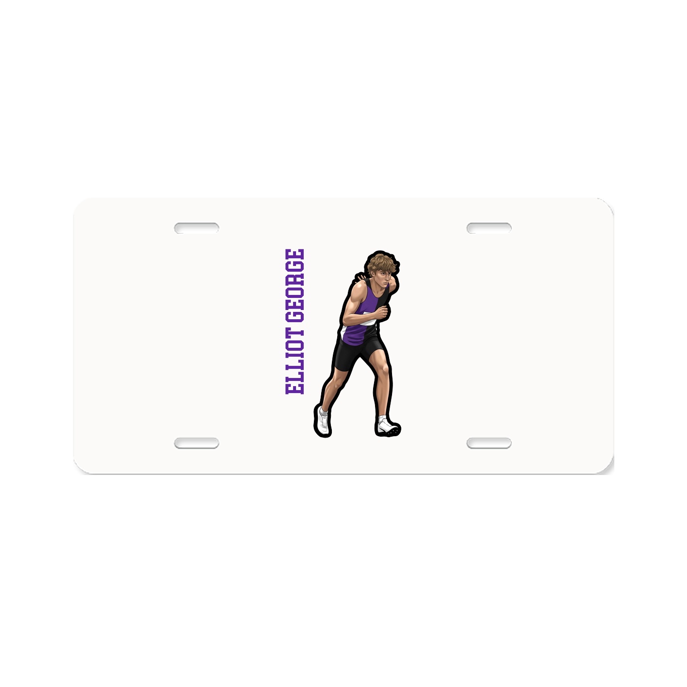 License Plate — Name Vertical in Classic