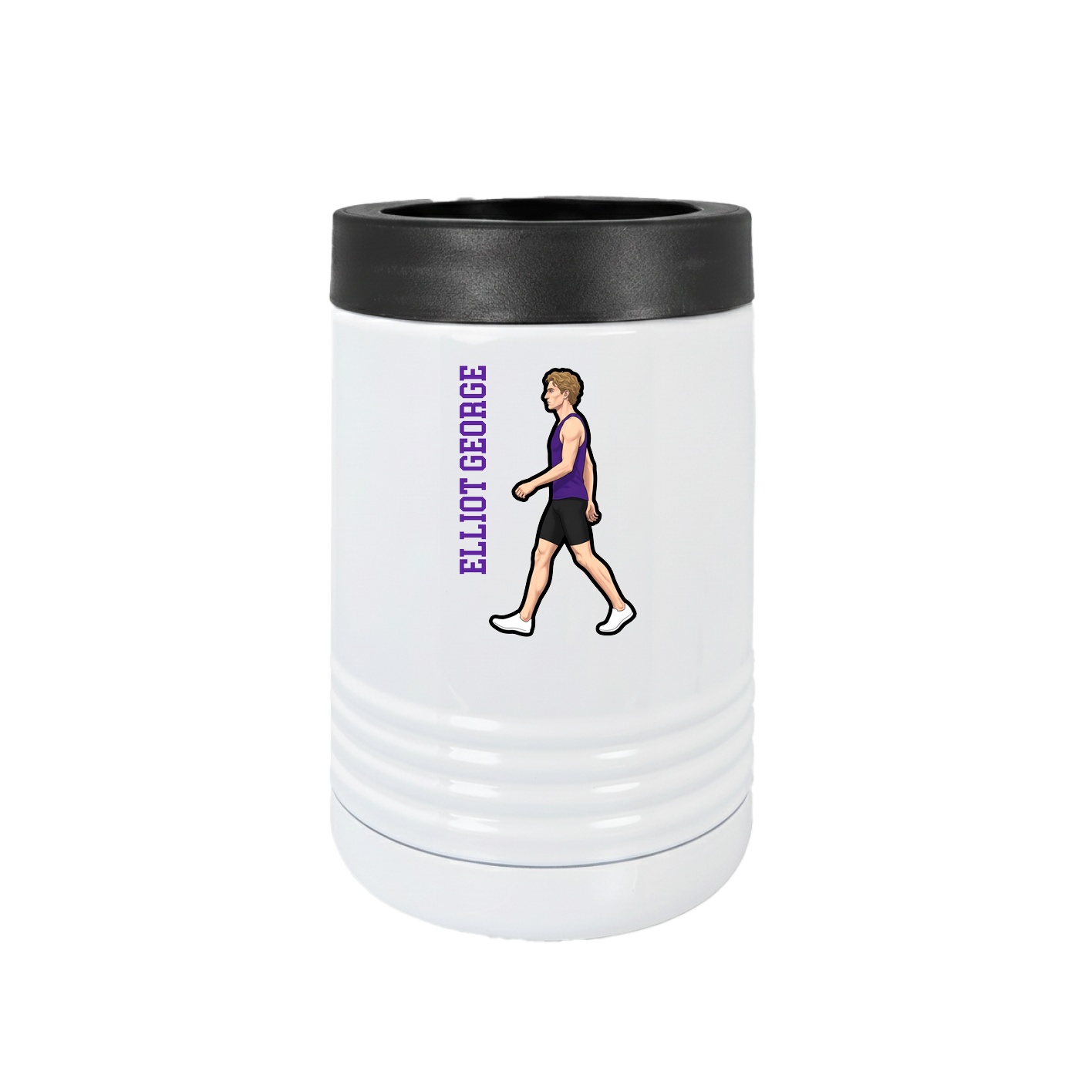 Beverage Holder — Name Vertical in White