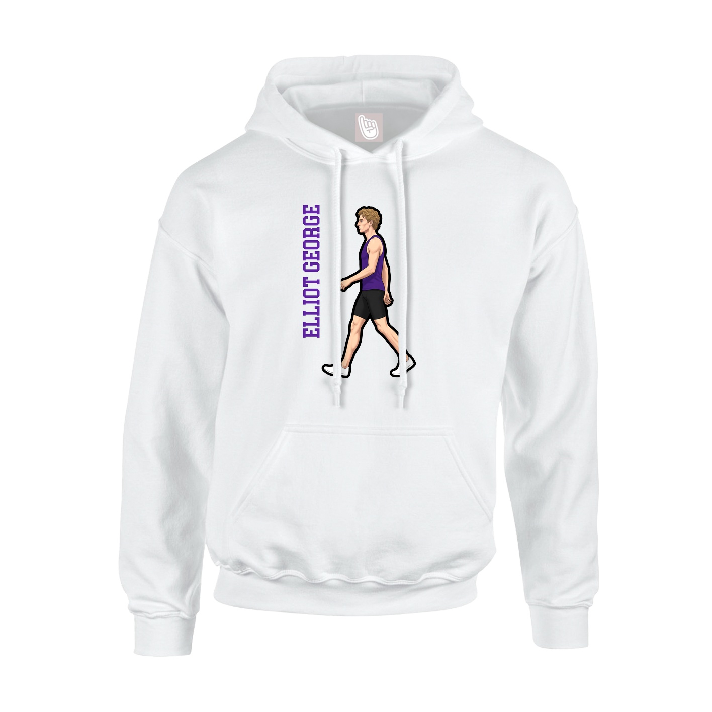 Youth Hoodie — Name Vertical in White