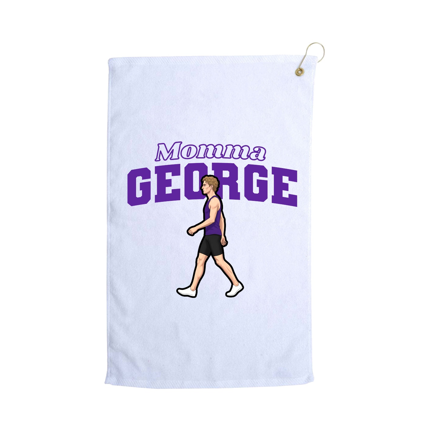 Golf Towel — Mothers Day Block in White