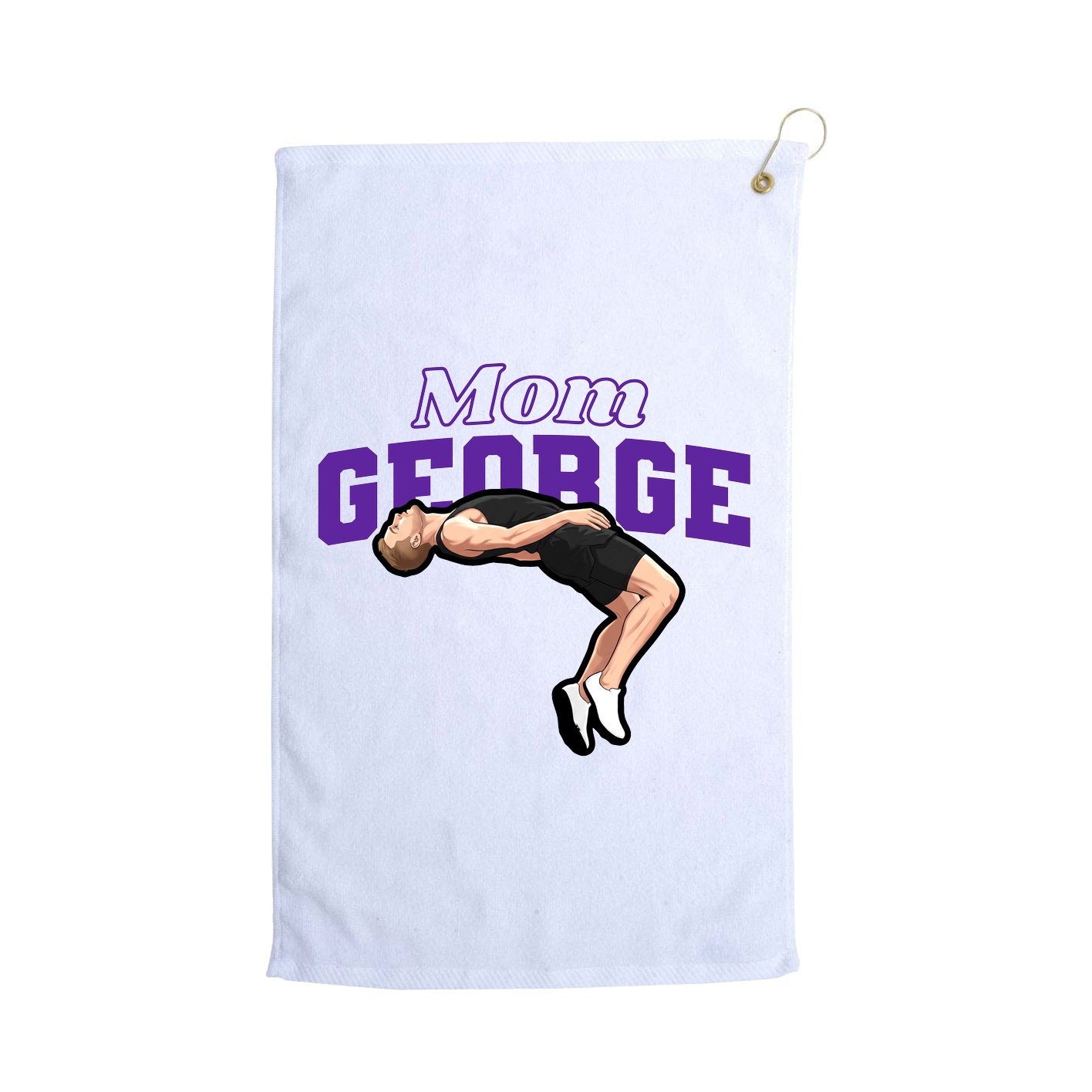 Golf Towel — Mothers Day Block in White