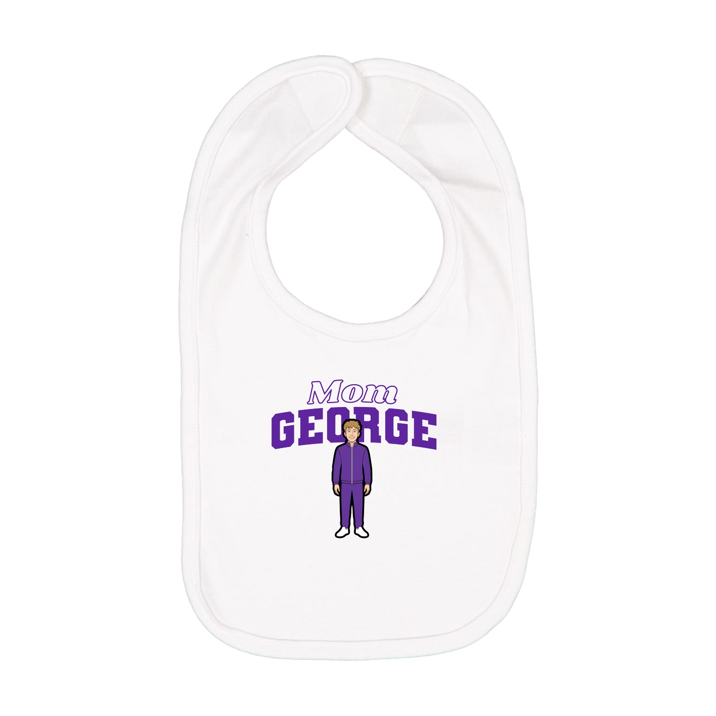 Infant Bib — Mothers Day Block in White