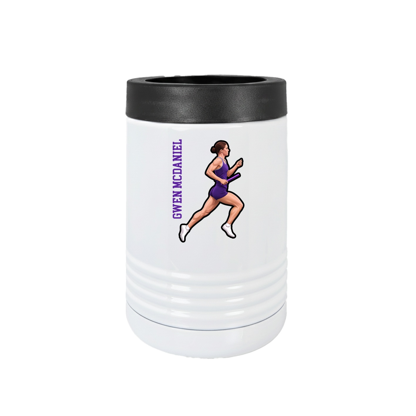 Beverage Holder — Name Vertical in White