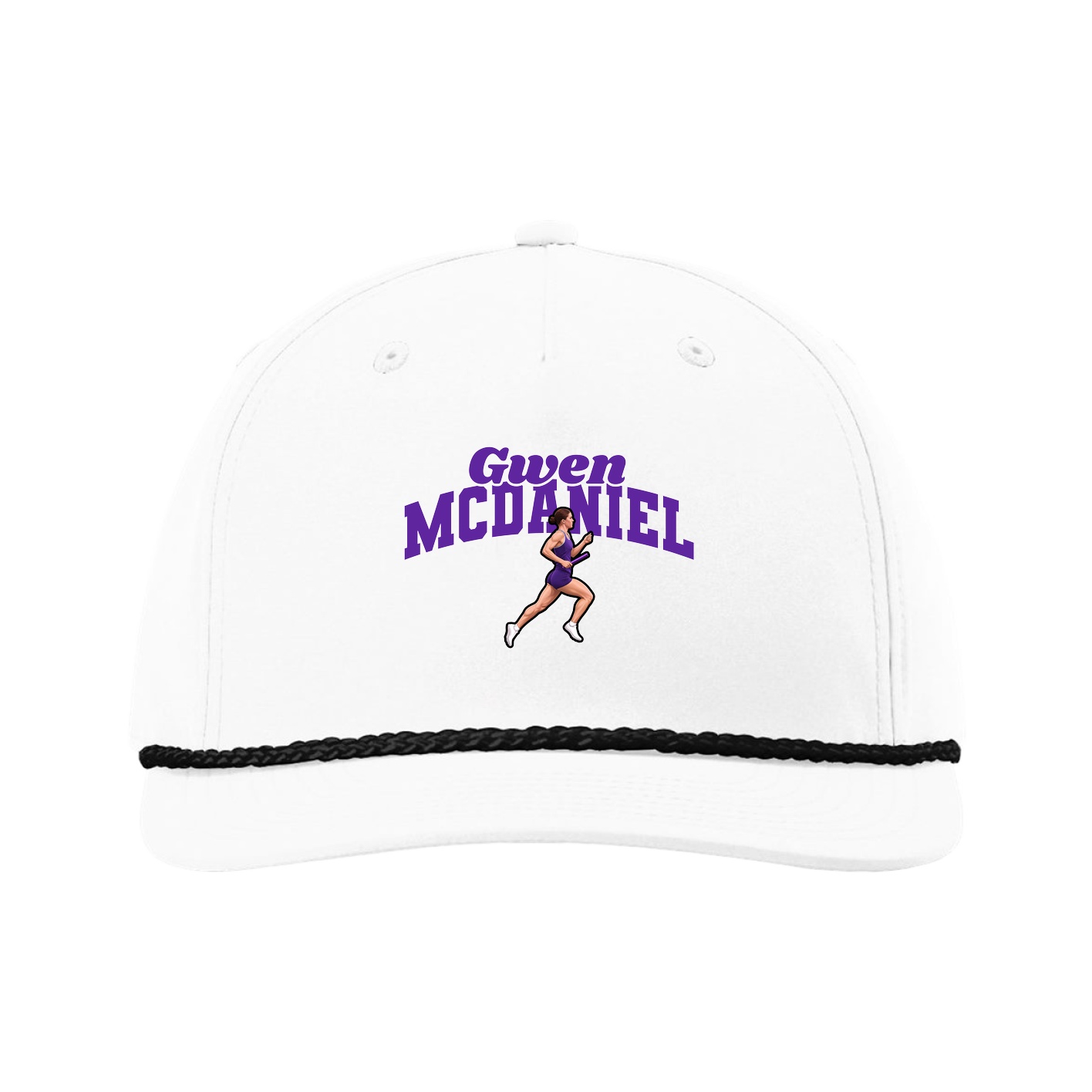 Five-Panel Classic Rope Cap — Signature Arch in White