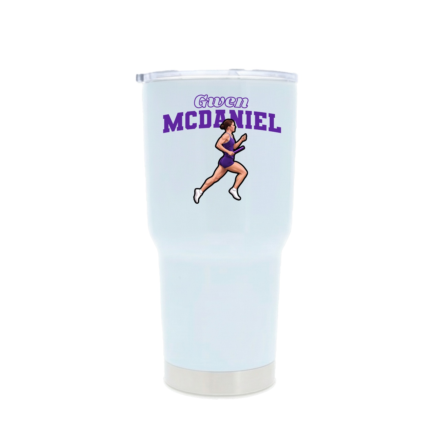 30oz Stainless Steel Tumbler — Name Arch in White