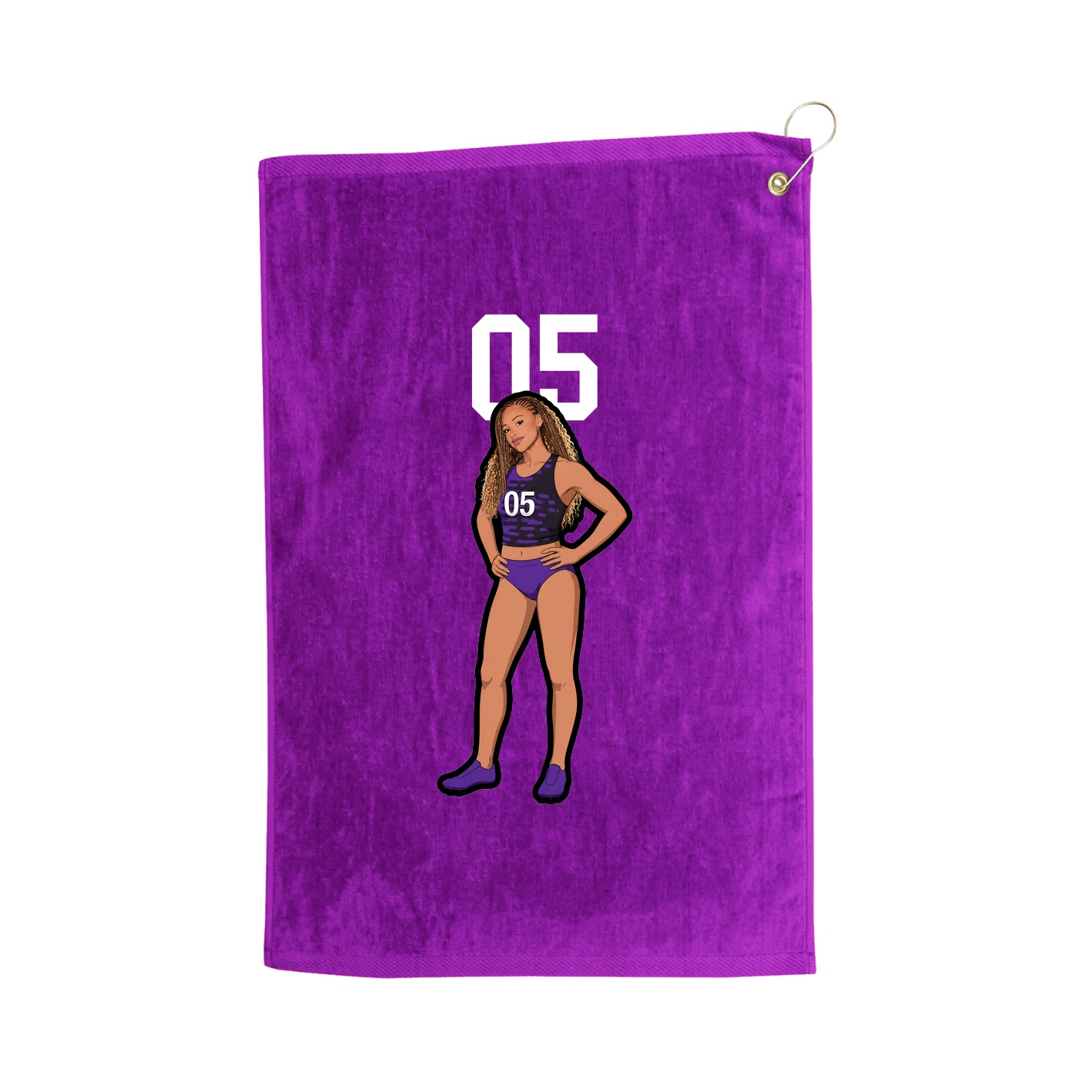 Golf Towel — Number Top in Purple
