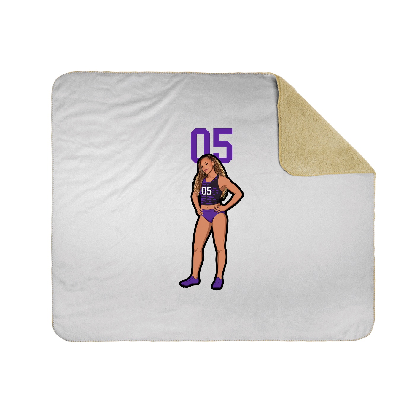 Throw Blanket — Number Top in White