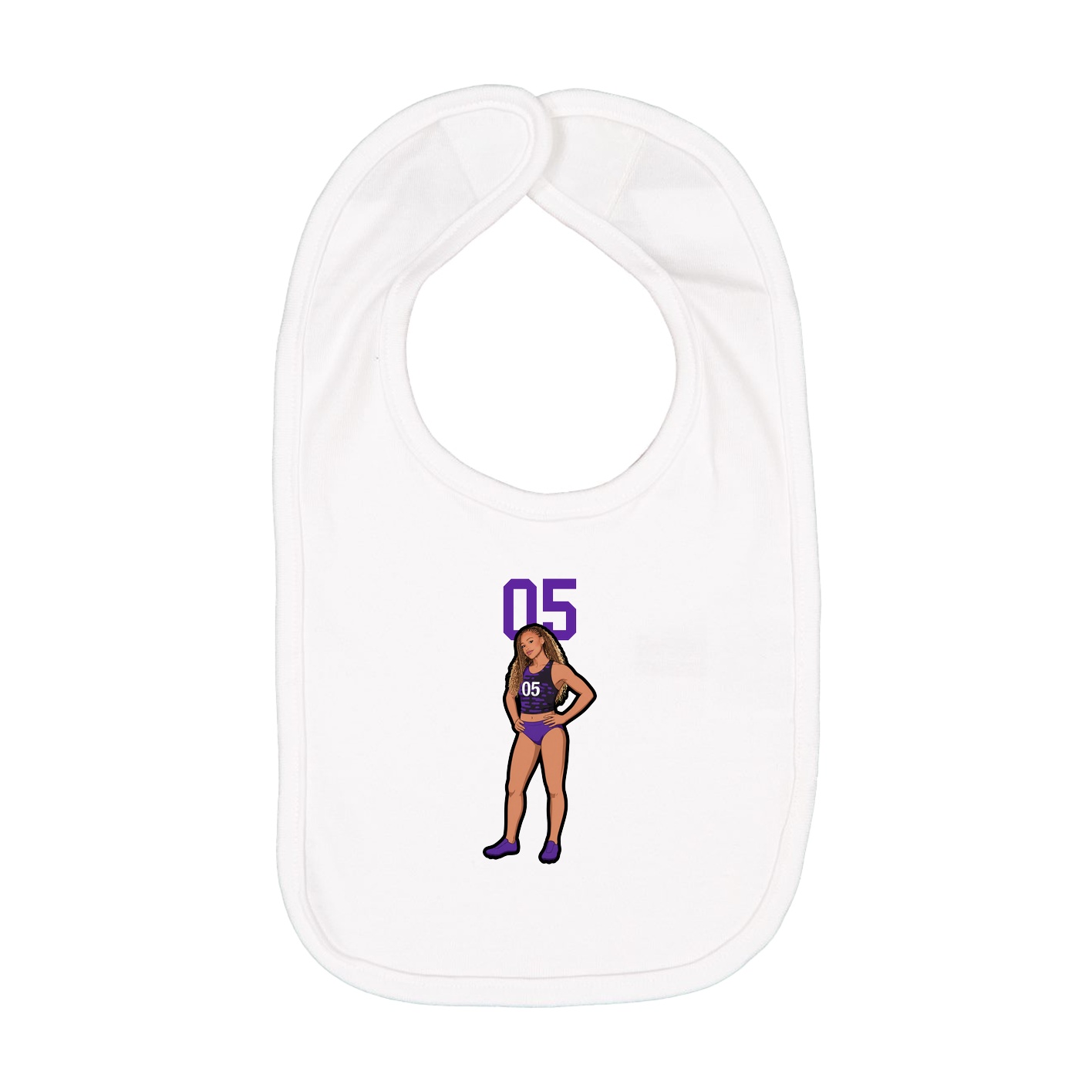 Infant Bib — Number Top in White