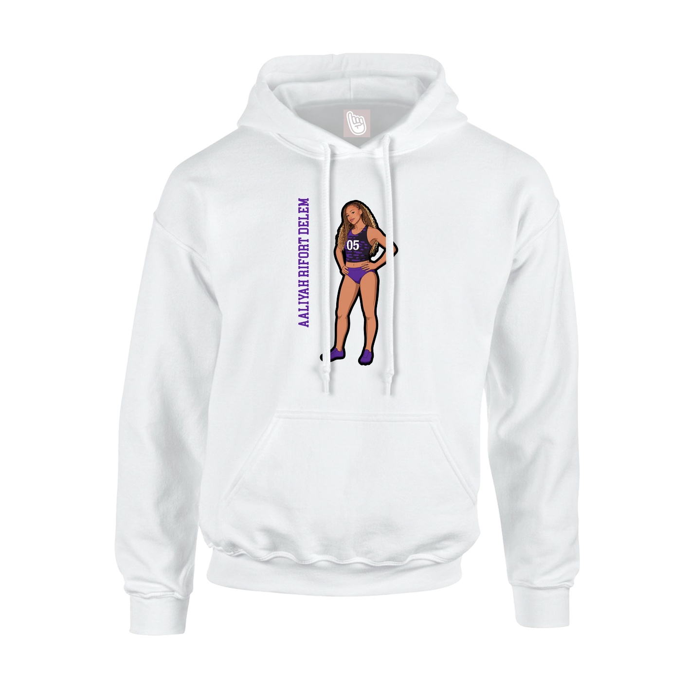 Hoodie — Name Vertical in White