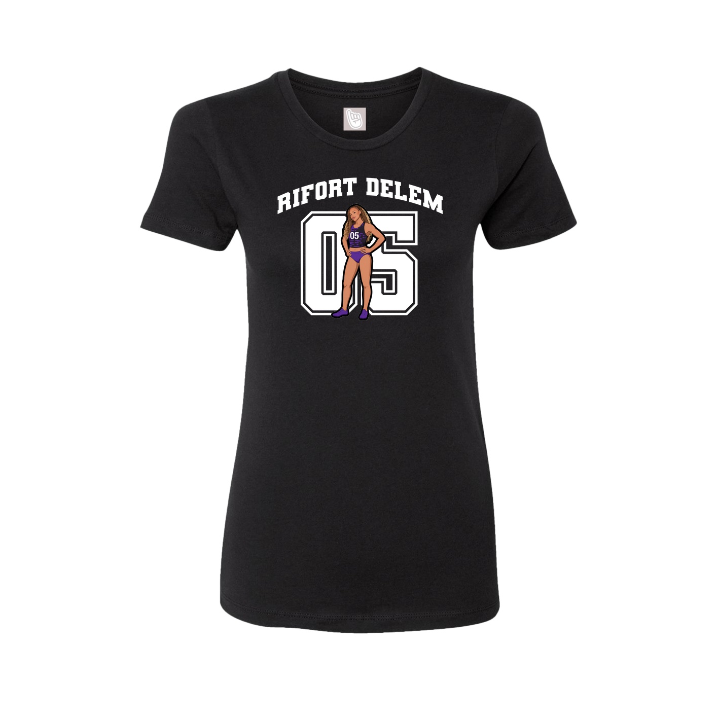 Fitted Women's Tee — Number in Black