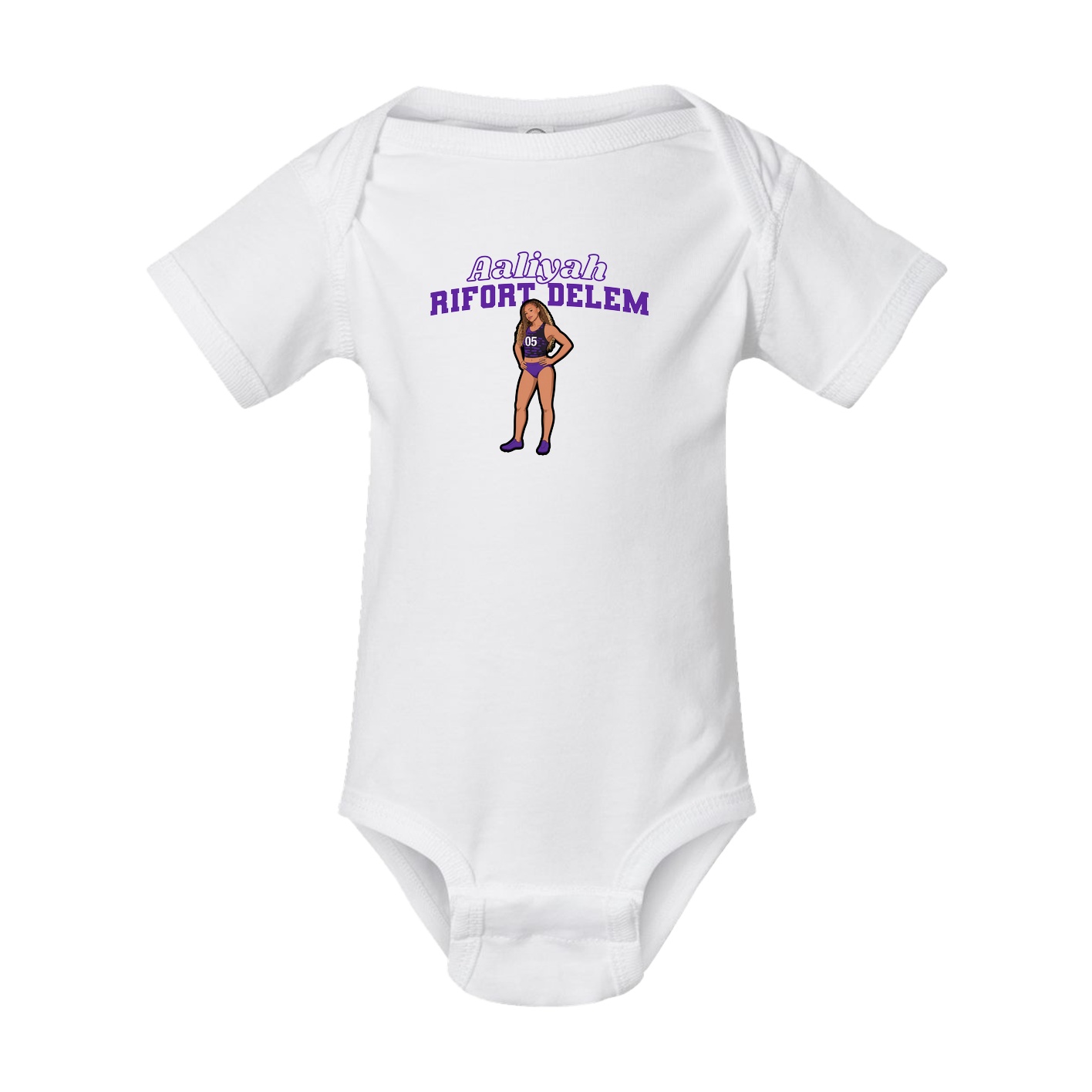 Baby Onesie — Name Arch in White