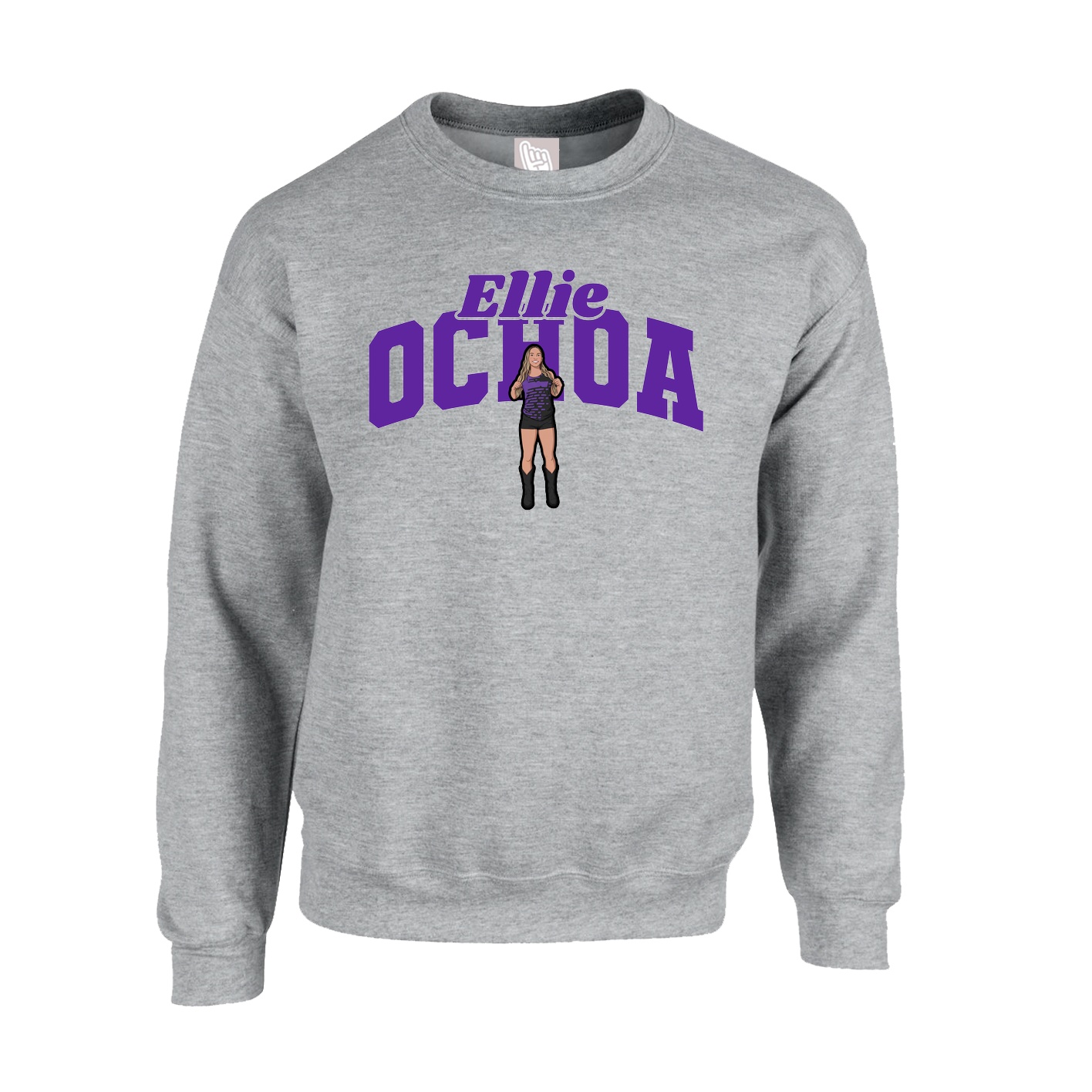 Fleece Crew — Signature Arch in Grey