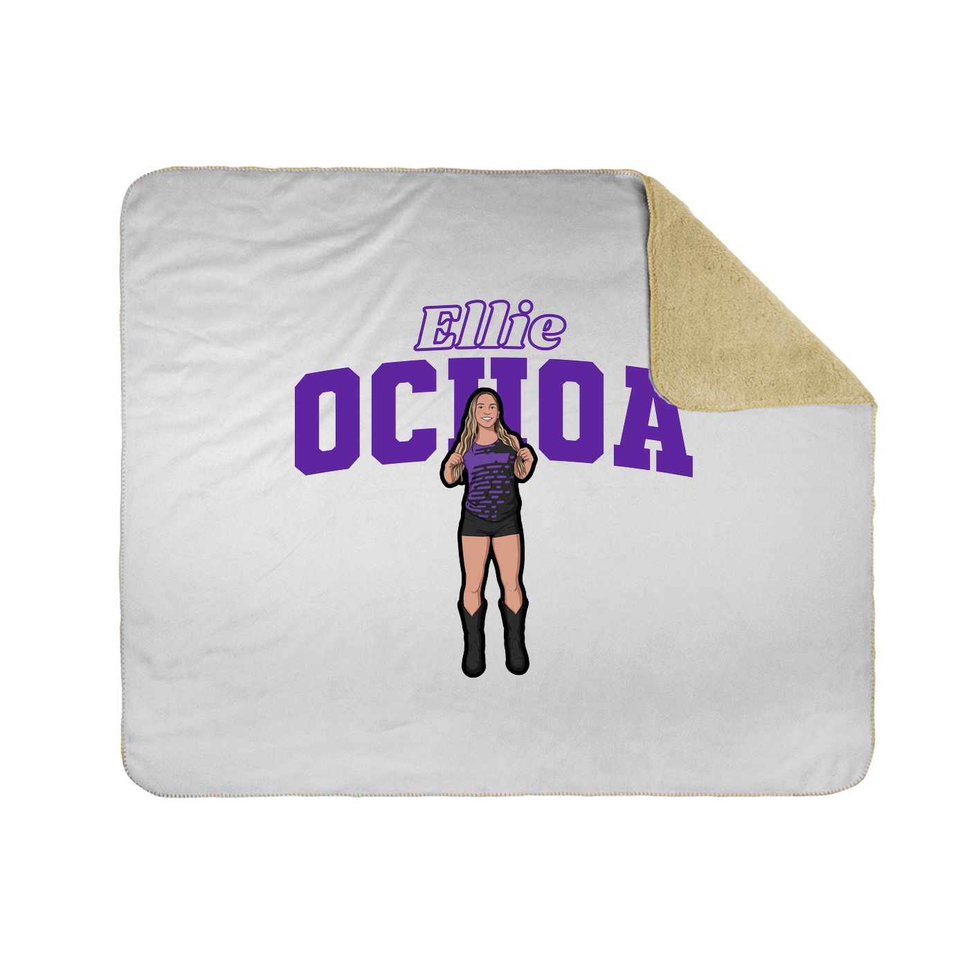 Throw Blanket — Name Arch in White