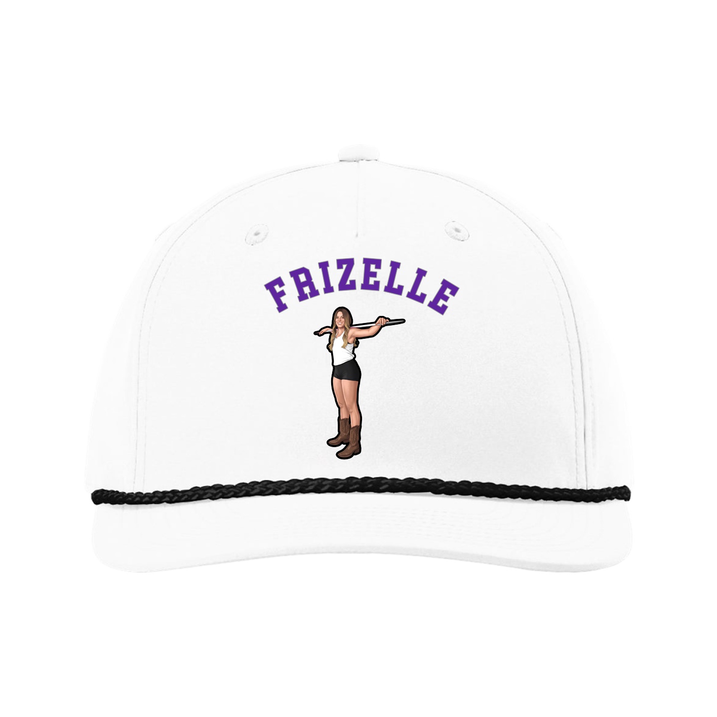 Five-Panel Classic Rope Cap — Shirsey Arch in White
