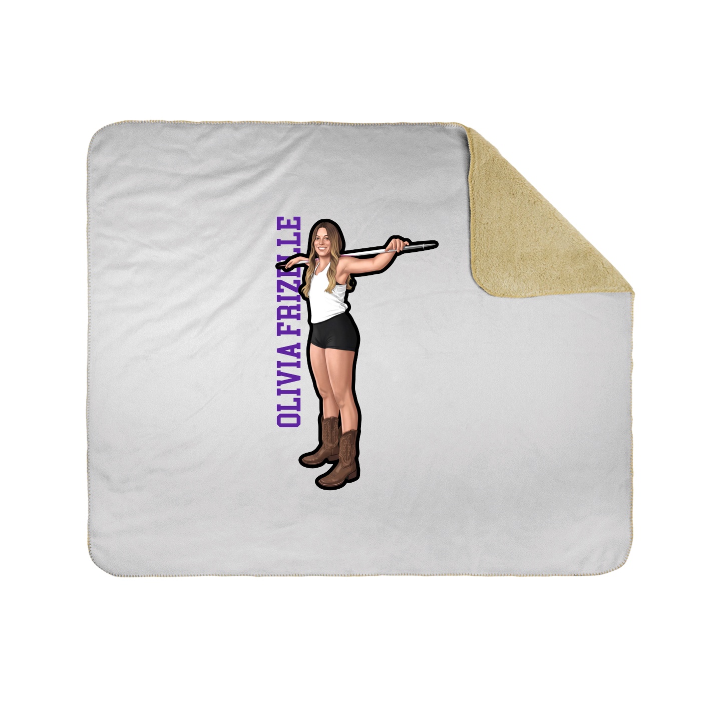 Throw Blanket — Name Vertical in White