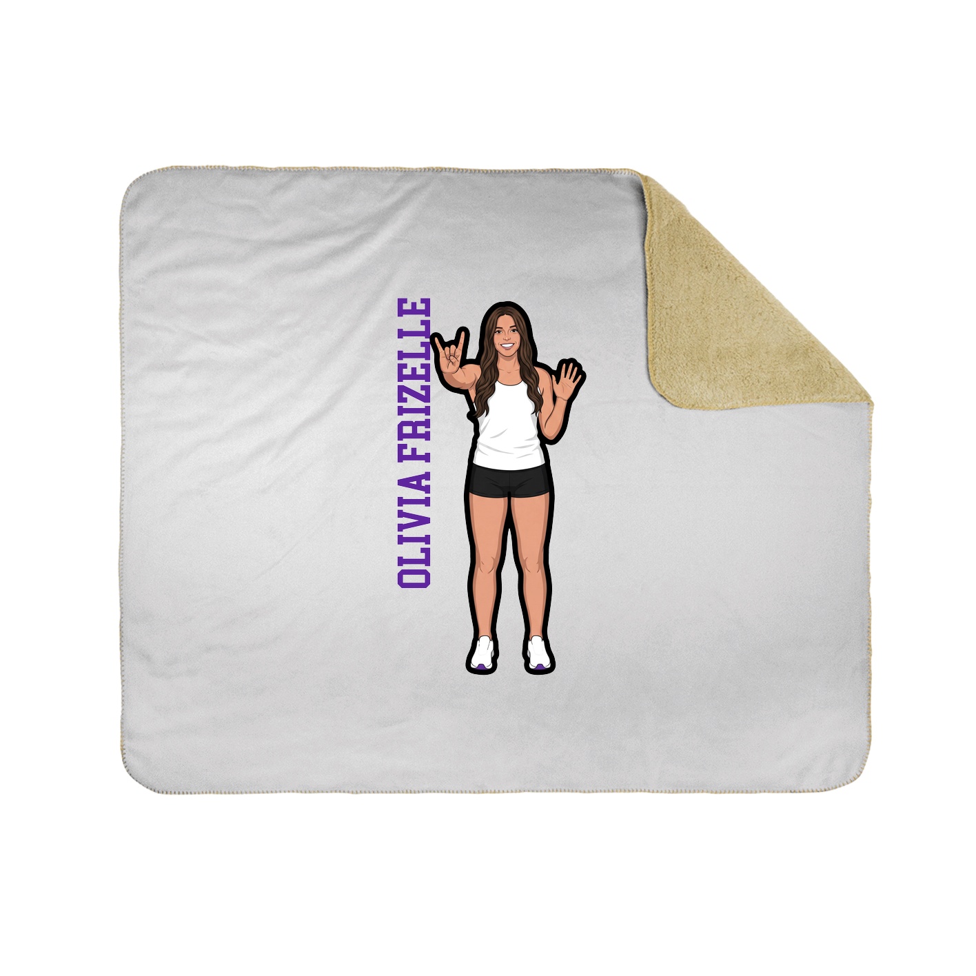 Throw Blanket — Name Vertical in White