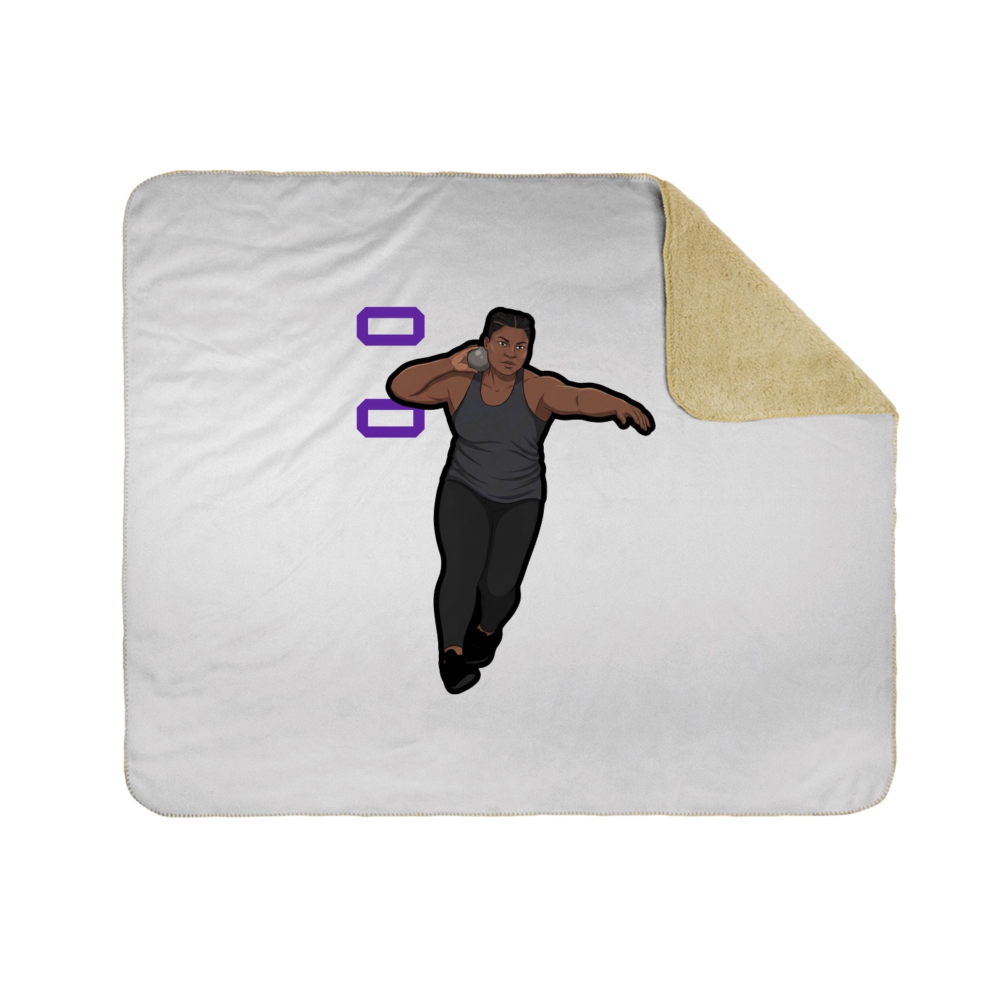 Throw Blanket — Name Vertical in White
