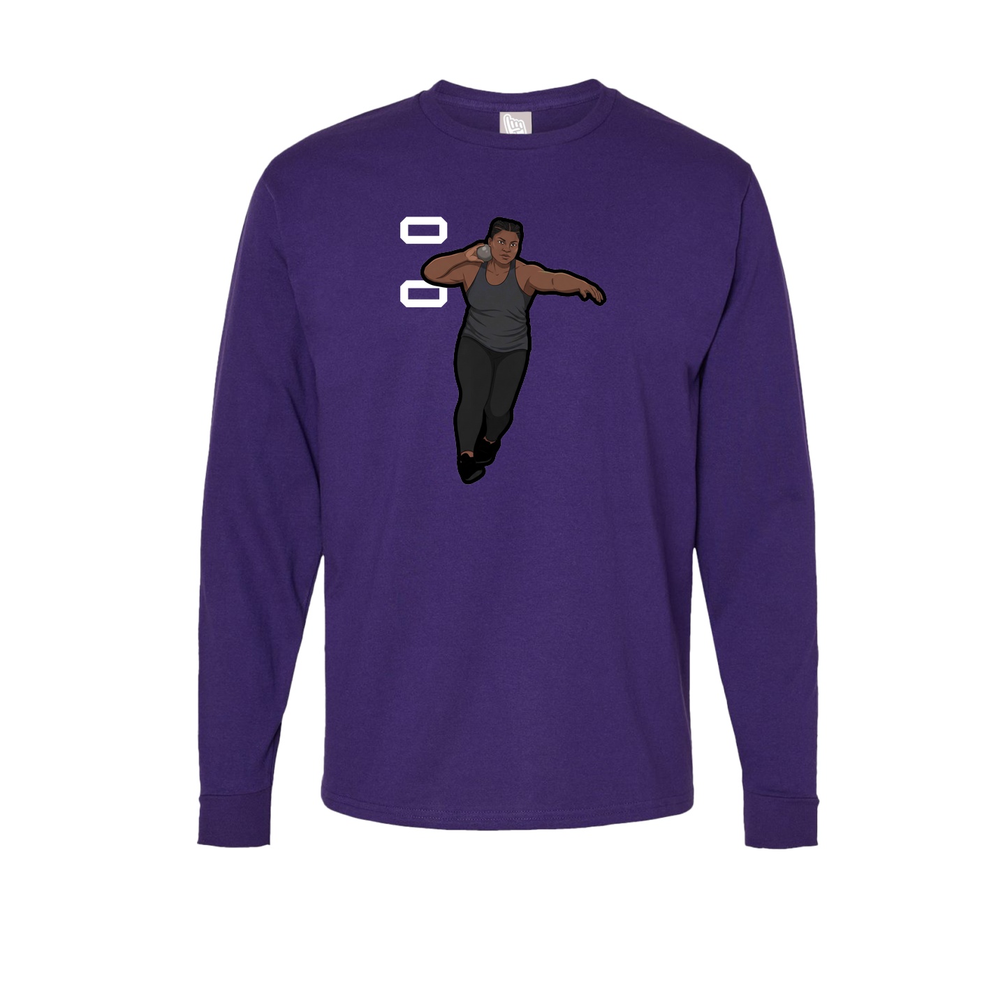 Long Sleeve Tee — Name Vertical in Purple