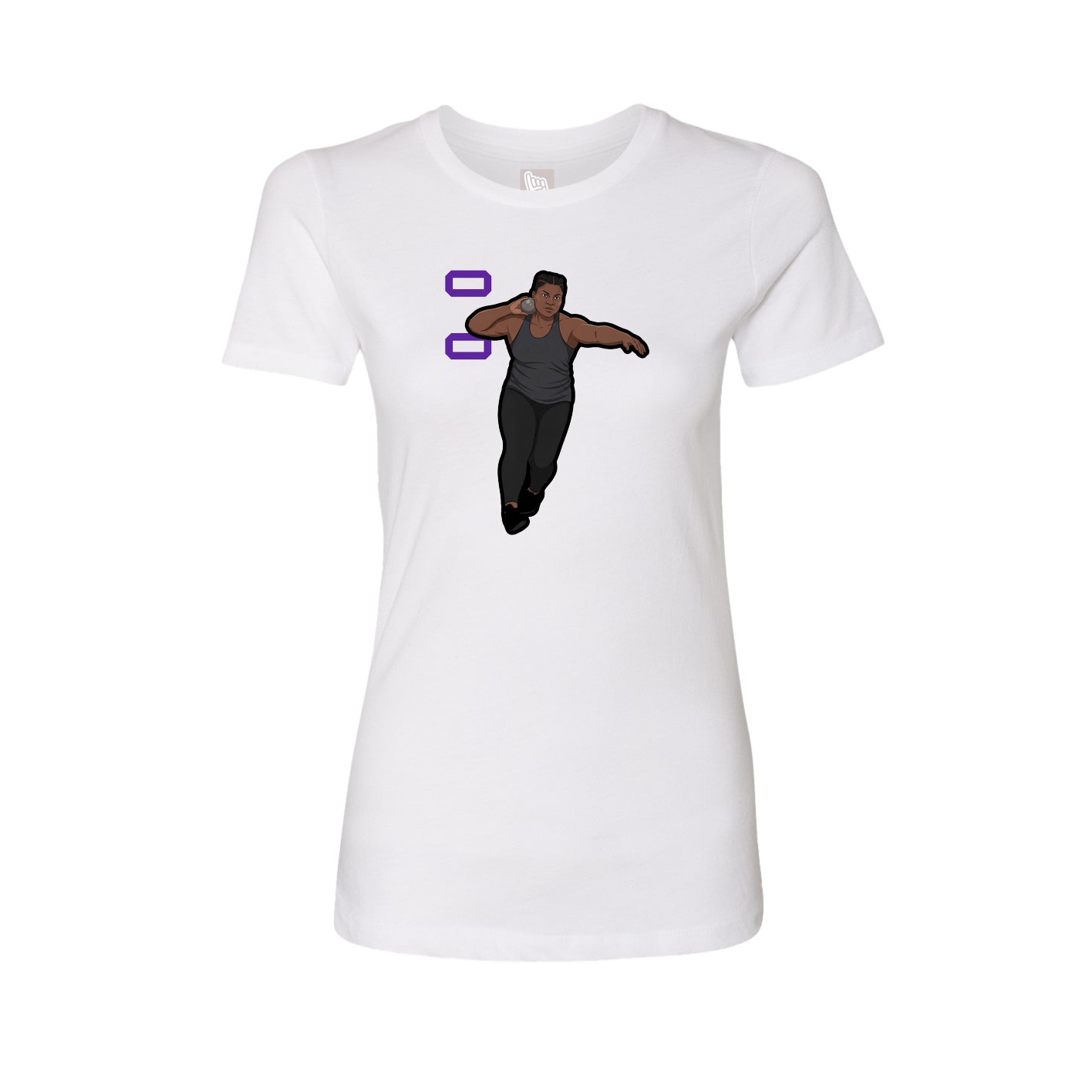 Fitted Women's Tee — Name Vertical in White
