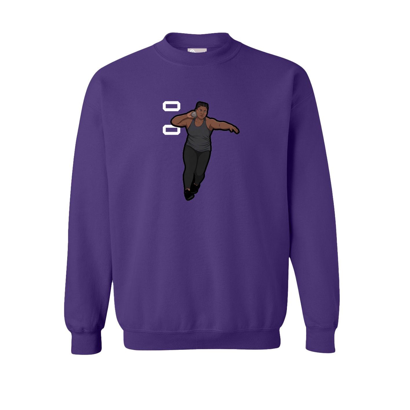 Fleece Crew — Name Vertical in Purple