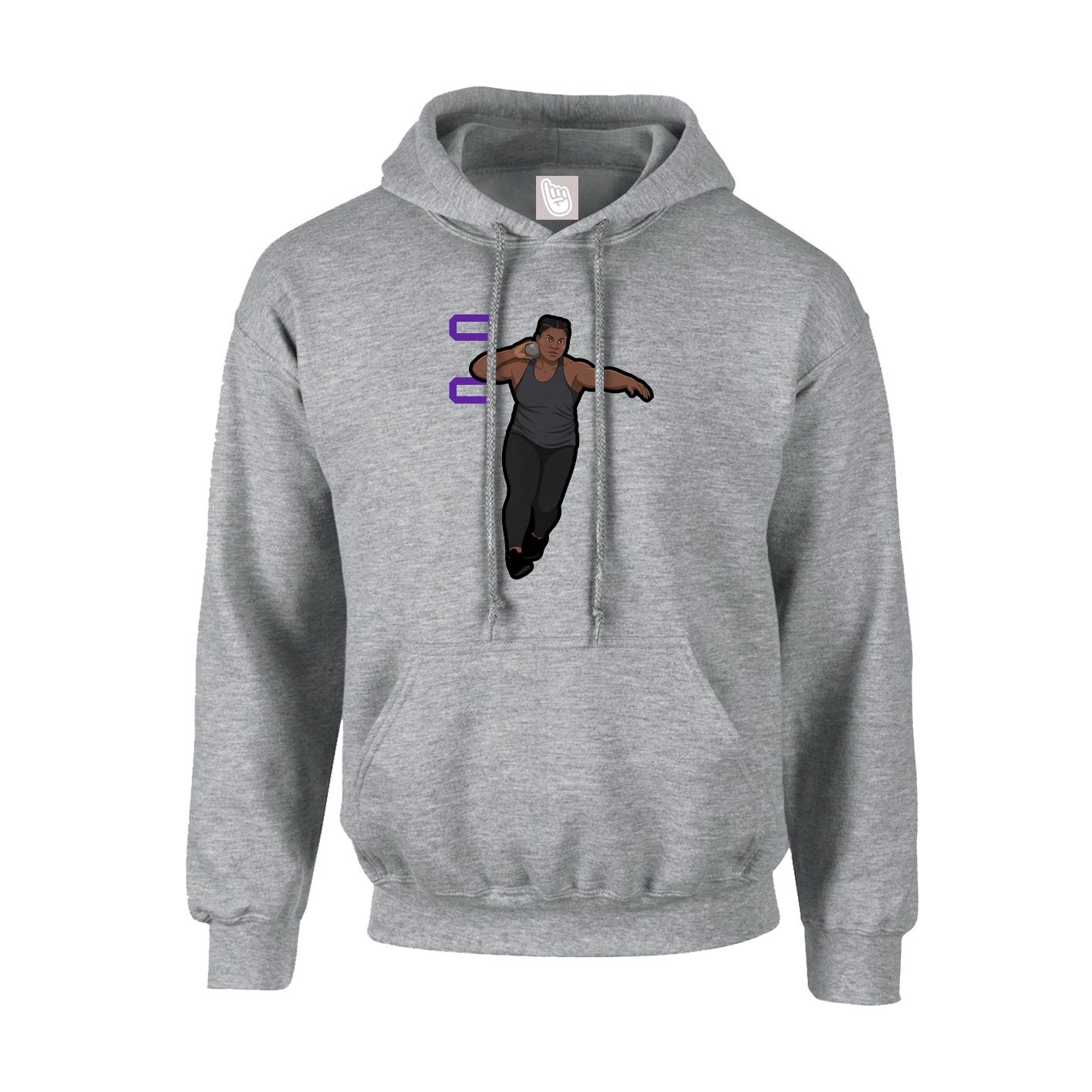 Youth Hoodie — Name Vertical in Grey