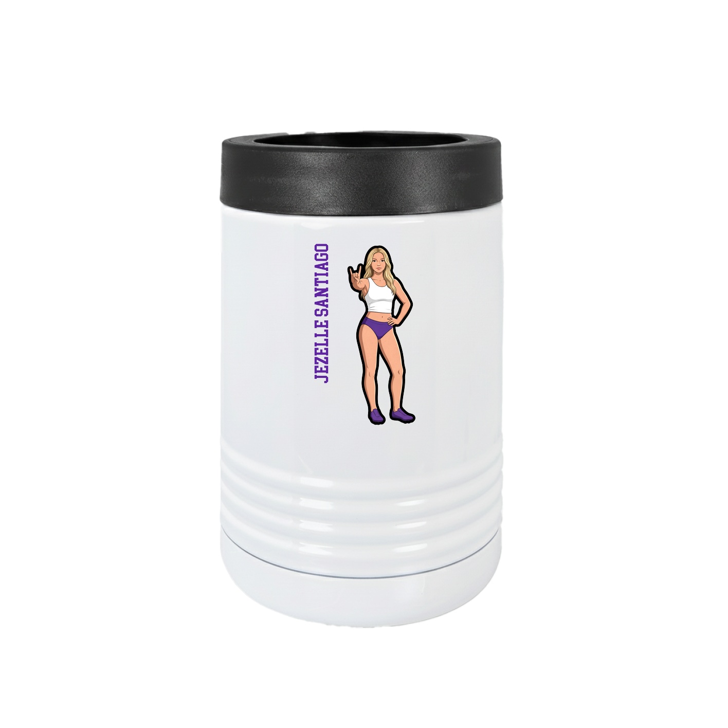 Beverage Holder — Name Vertical in White