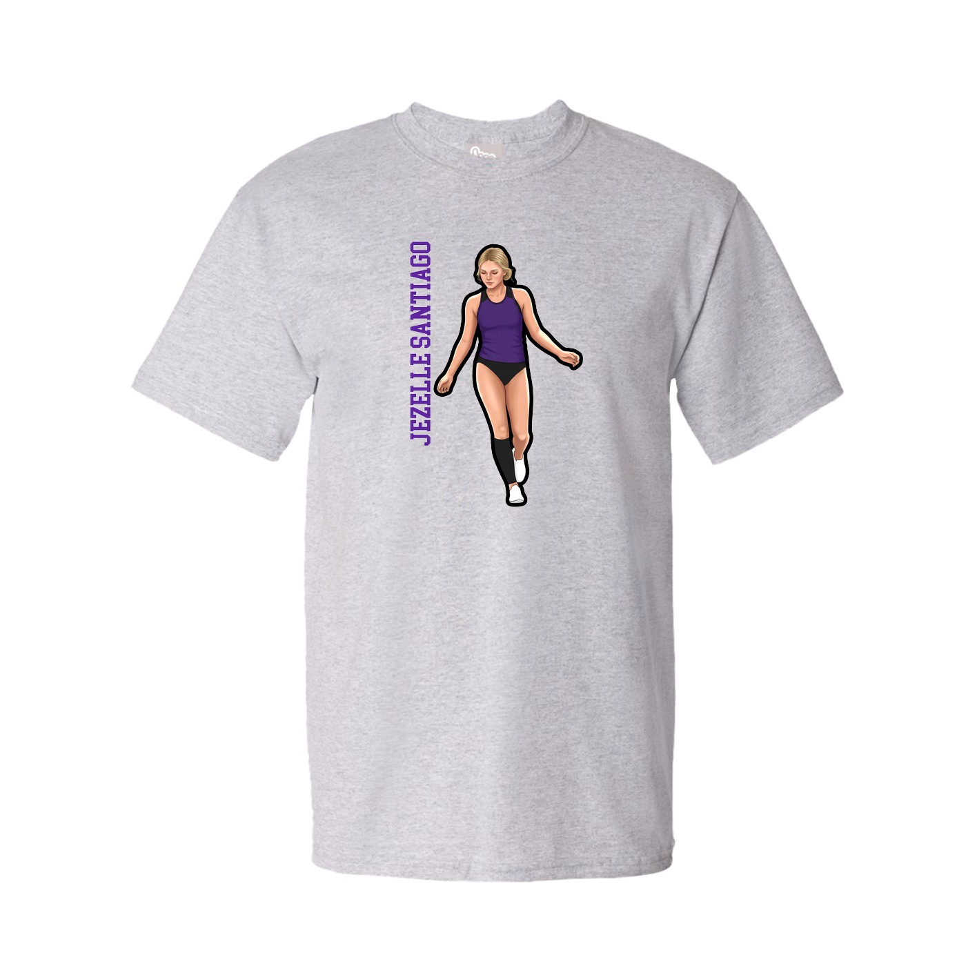 Youth Tee — Name Vertical in Grey