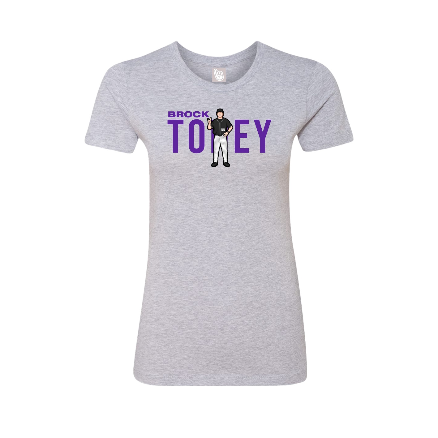 Fitted Women's Tee — Player Name in Grey