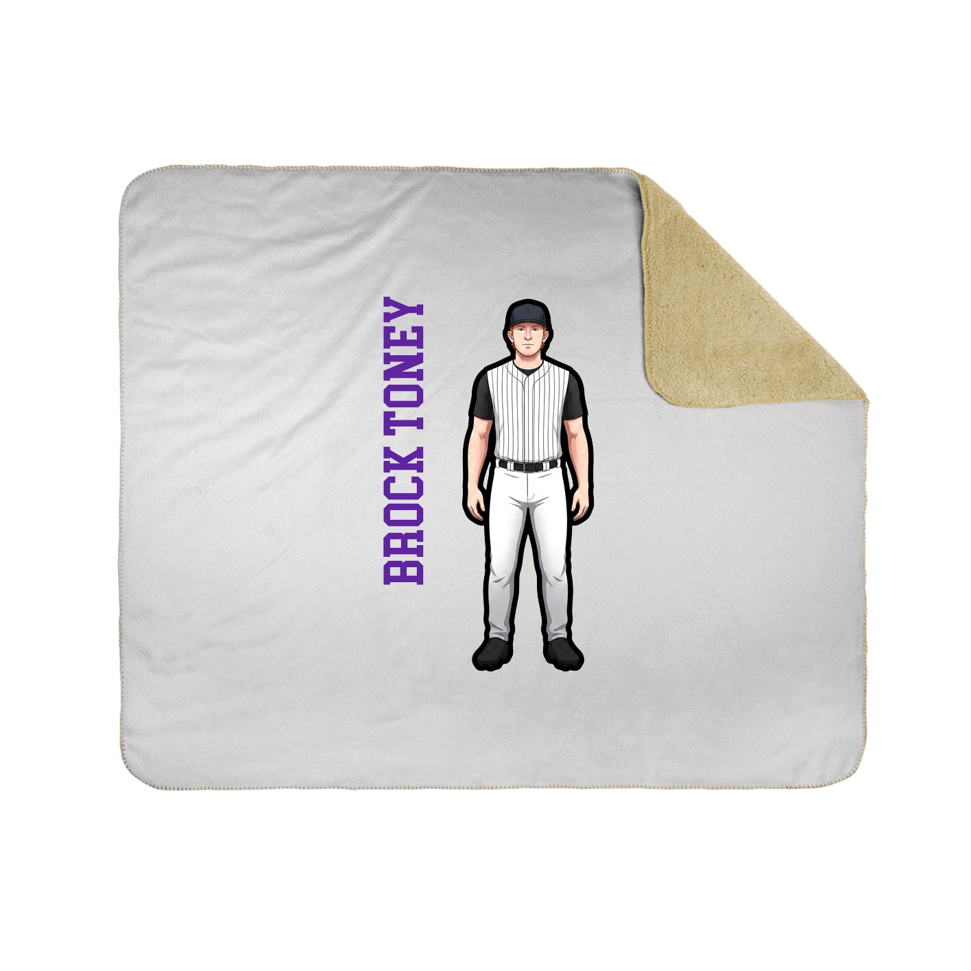Throw Blanket — Name Vertical in White