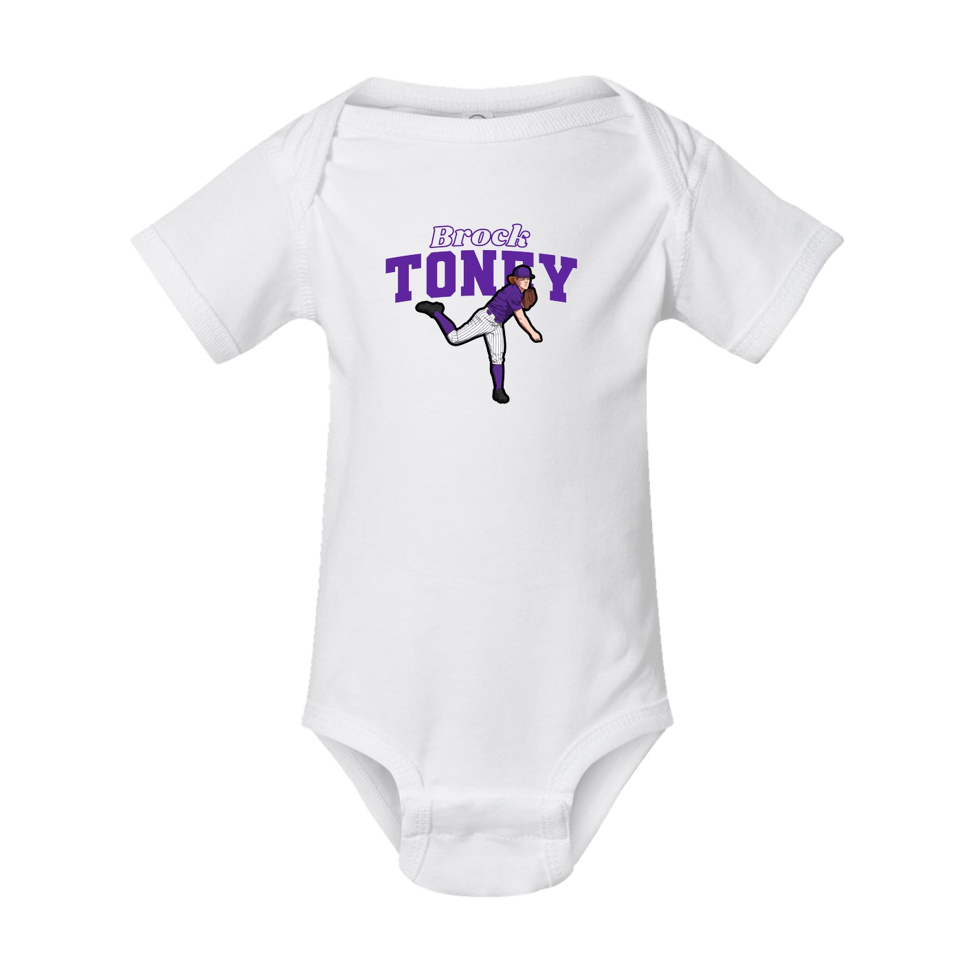 Baby Onesie — Name Arch in White