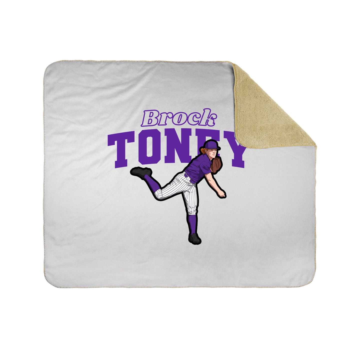 Throw Blanket — Name Arch in White