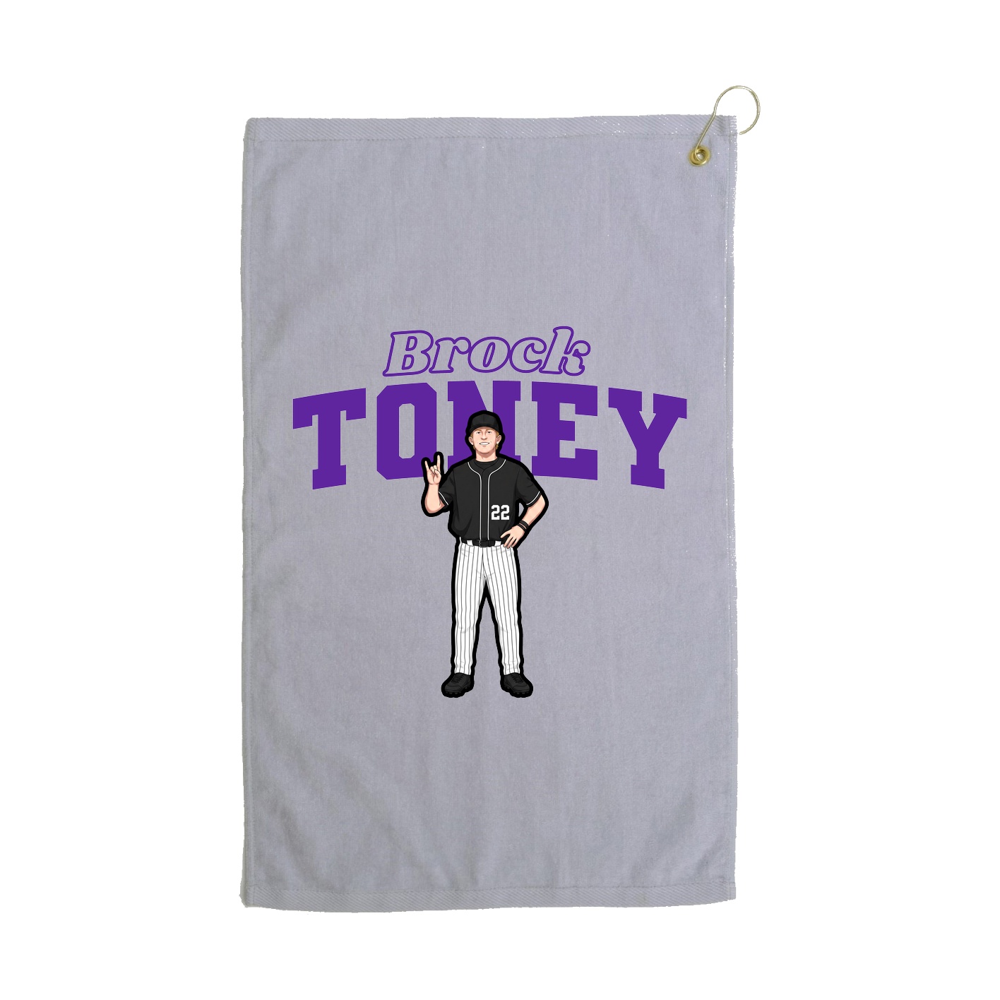 Golf Towel — Name Arch in Grey
