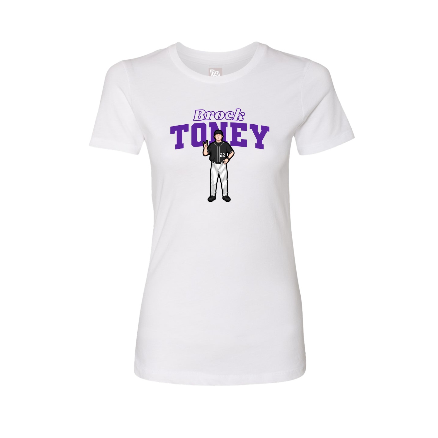 Fitted Women's Tee — Name Arch in White