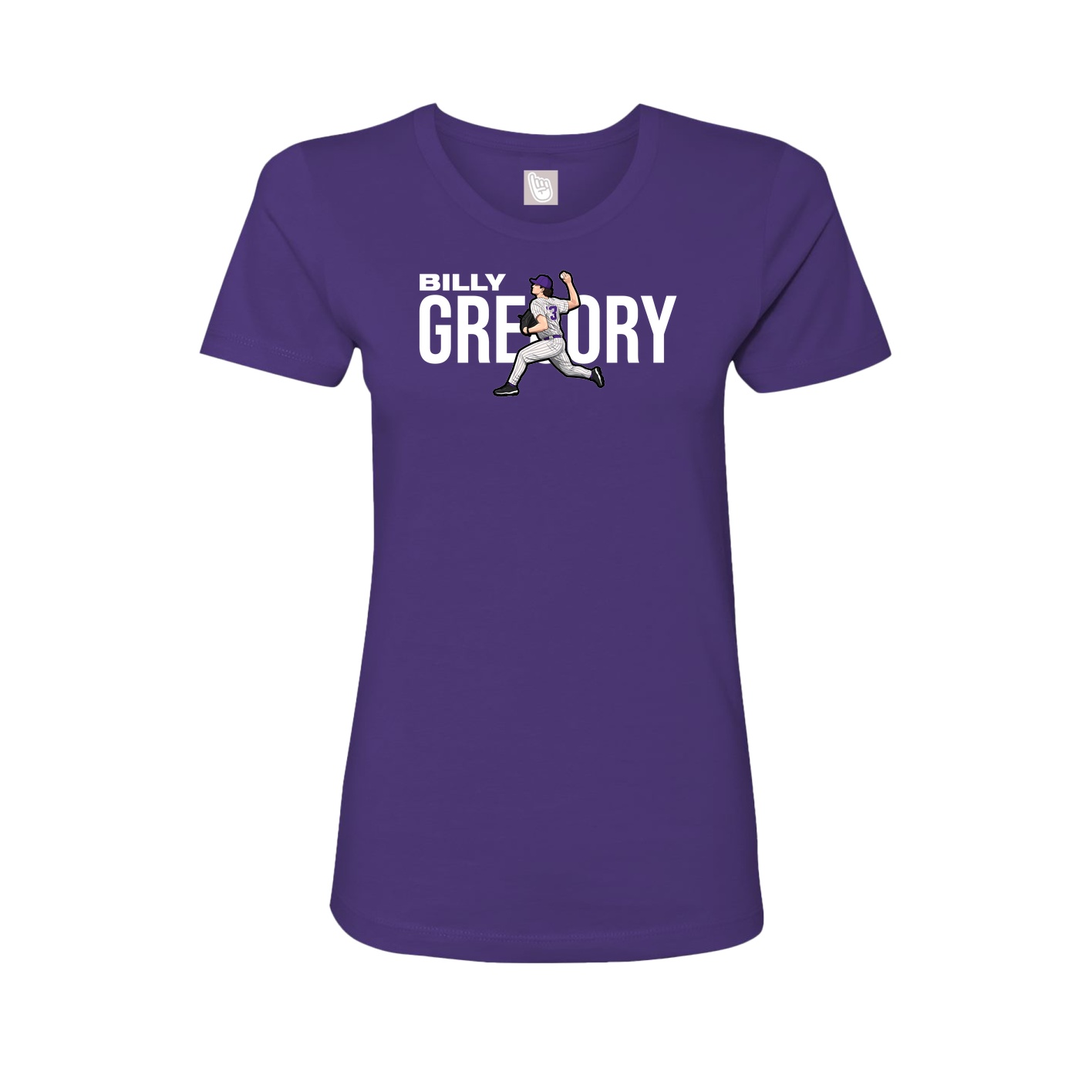 Fitted Women's Tee — Player Name in Purple