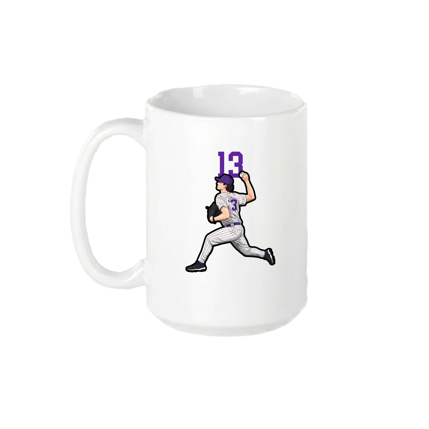 15oz Coffee Mug — Number Top in White